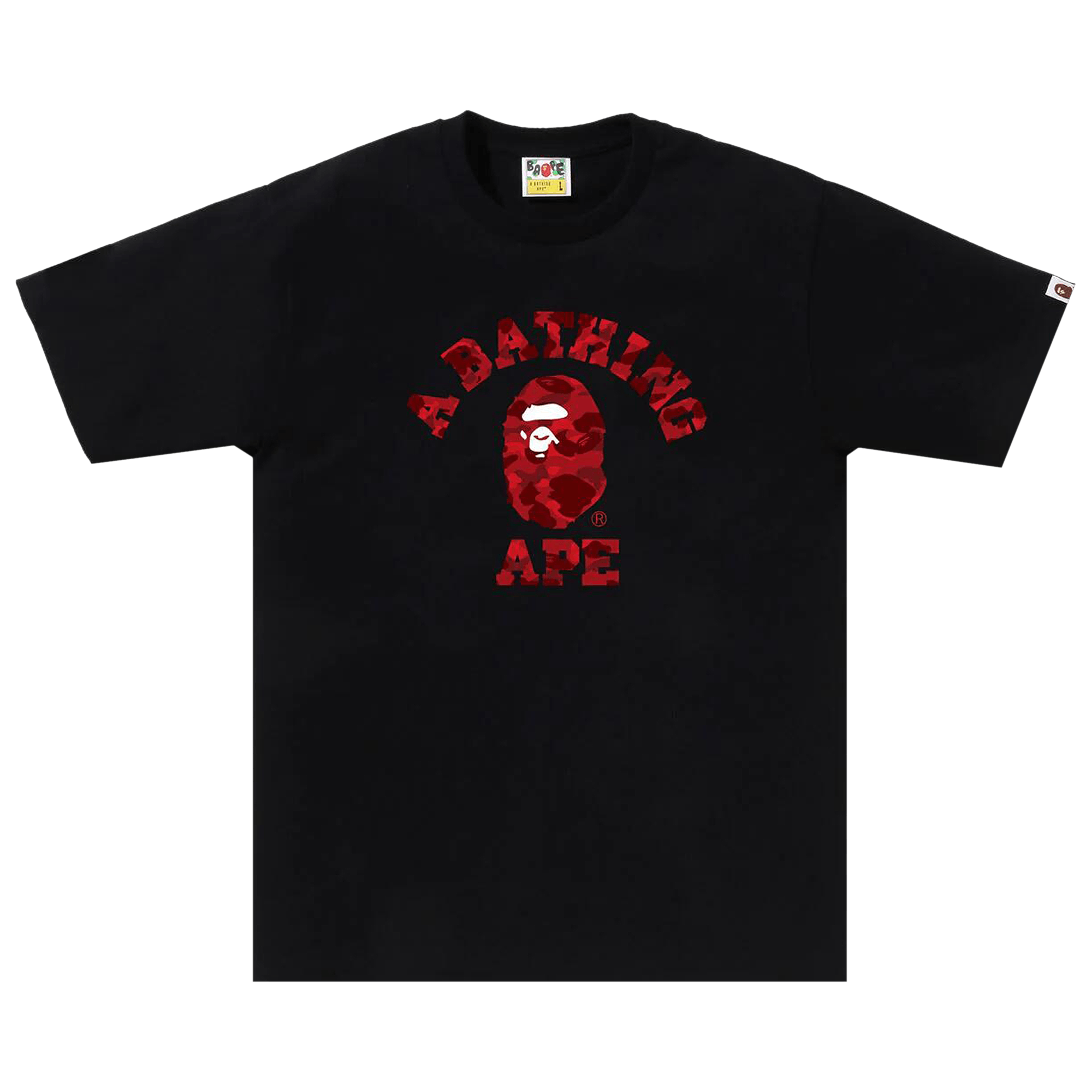 BAPE Color Camo College Tee 'Black/Red'