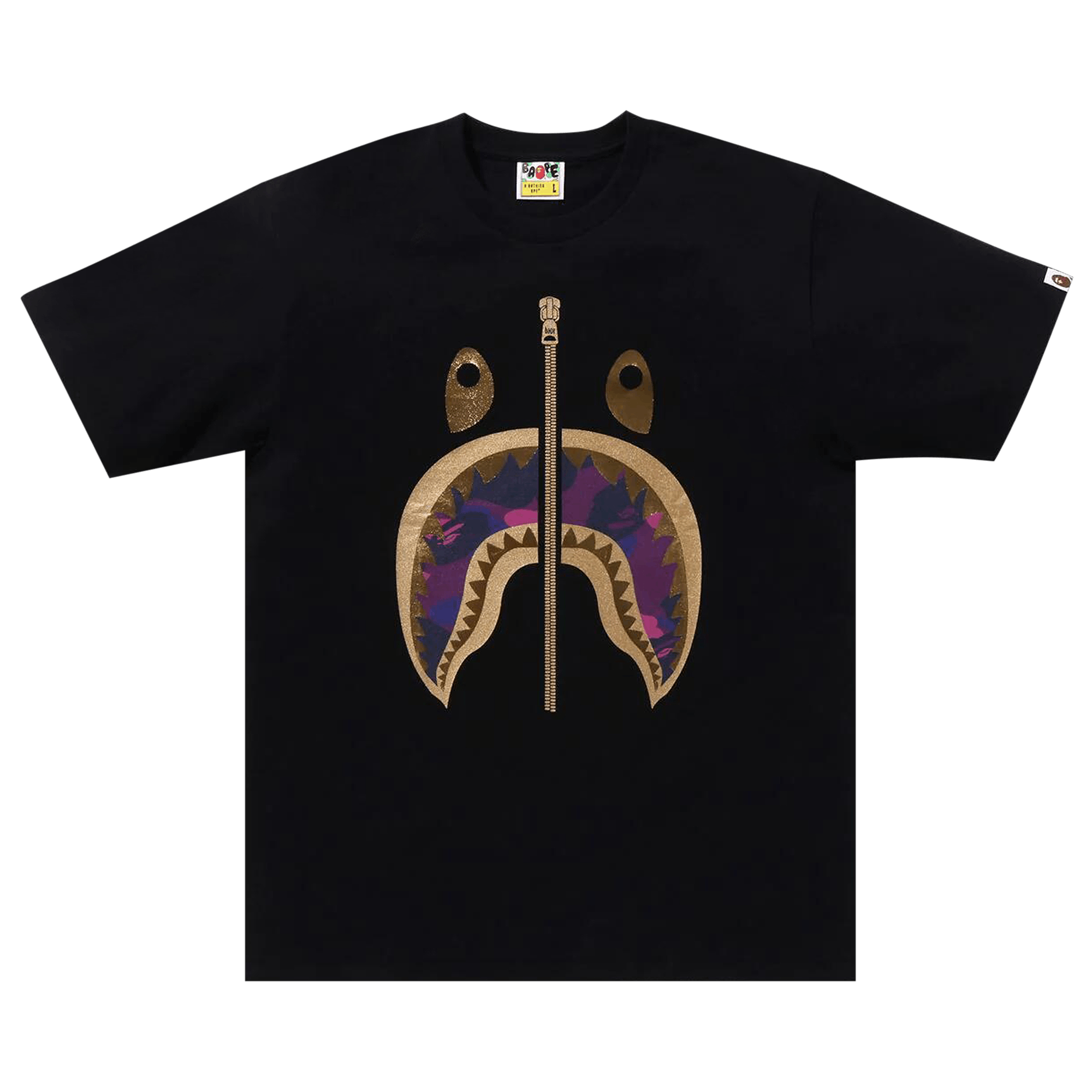 BAPE Color Camo Shark Tee 'Black/Purple'