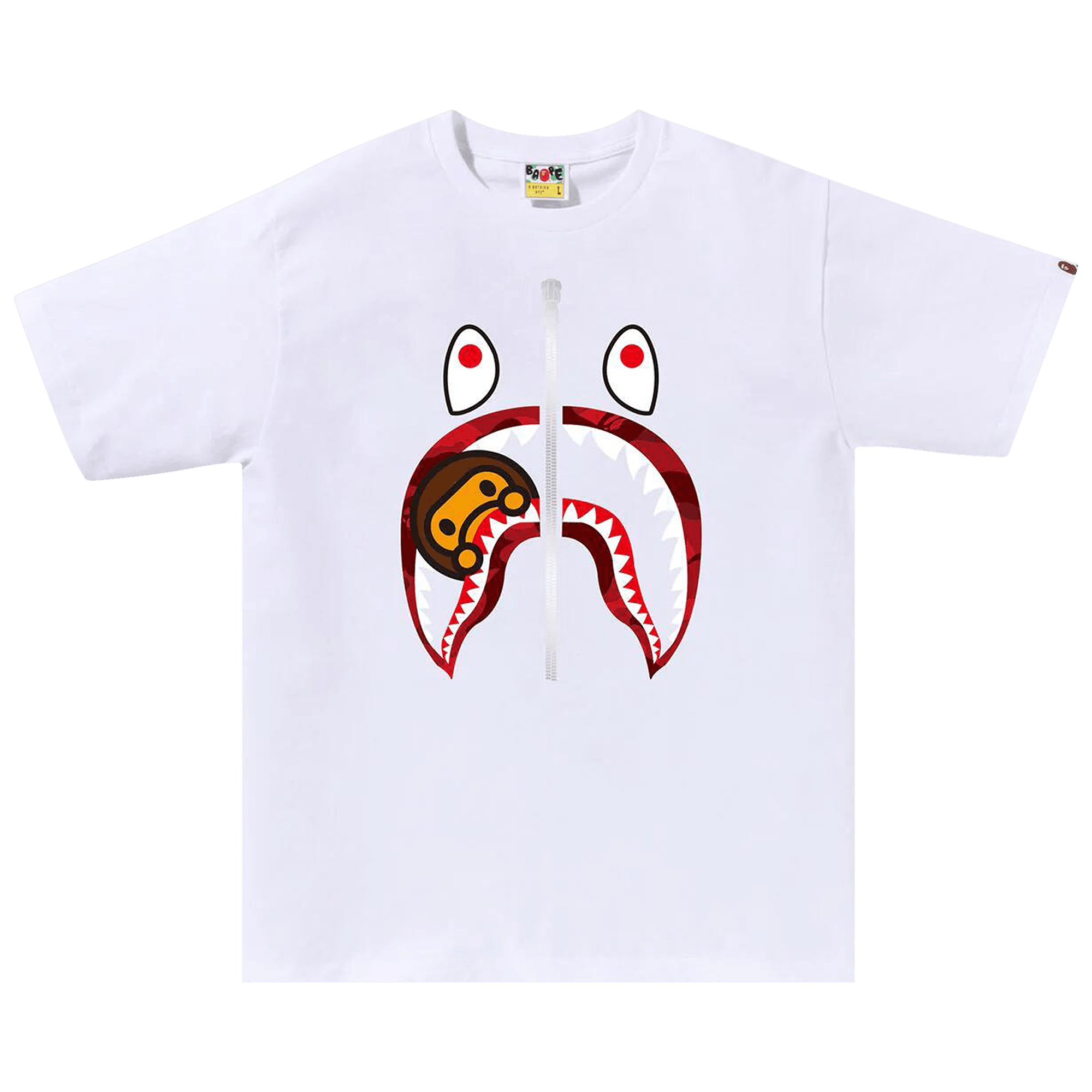 BAPE Color Camo Milo Shark Tee 'White/Red'