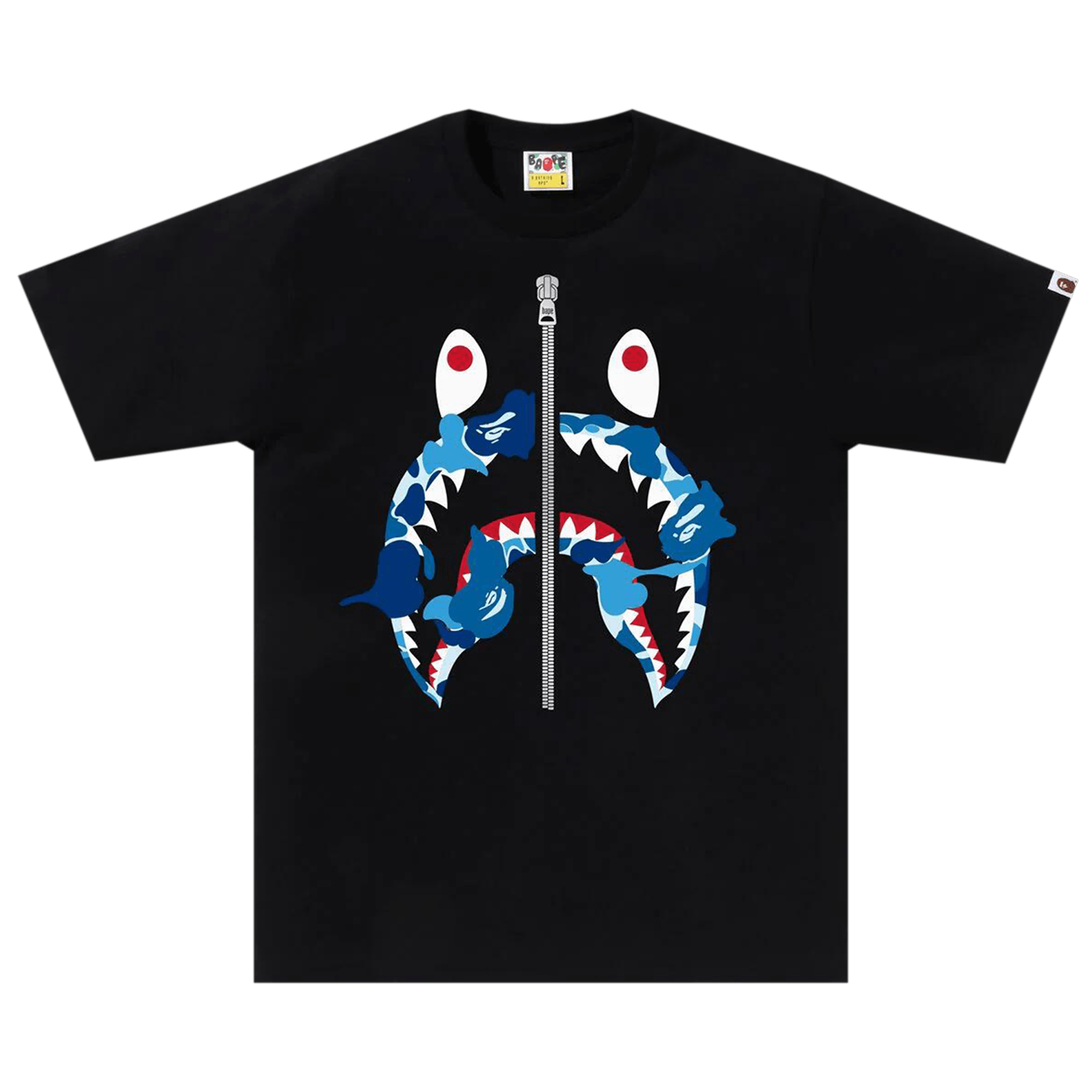 BAPE ABC Camo Rebuild Shark Tee 'Black/Blue'
