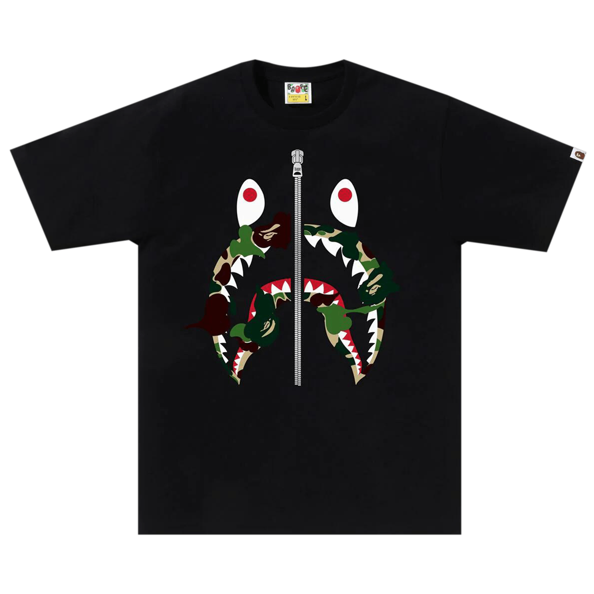 BAPE ABC Camo Rebuild Shark Tee 'Black/Green'