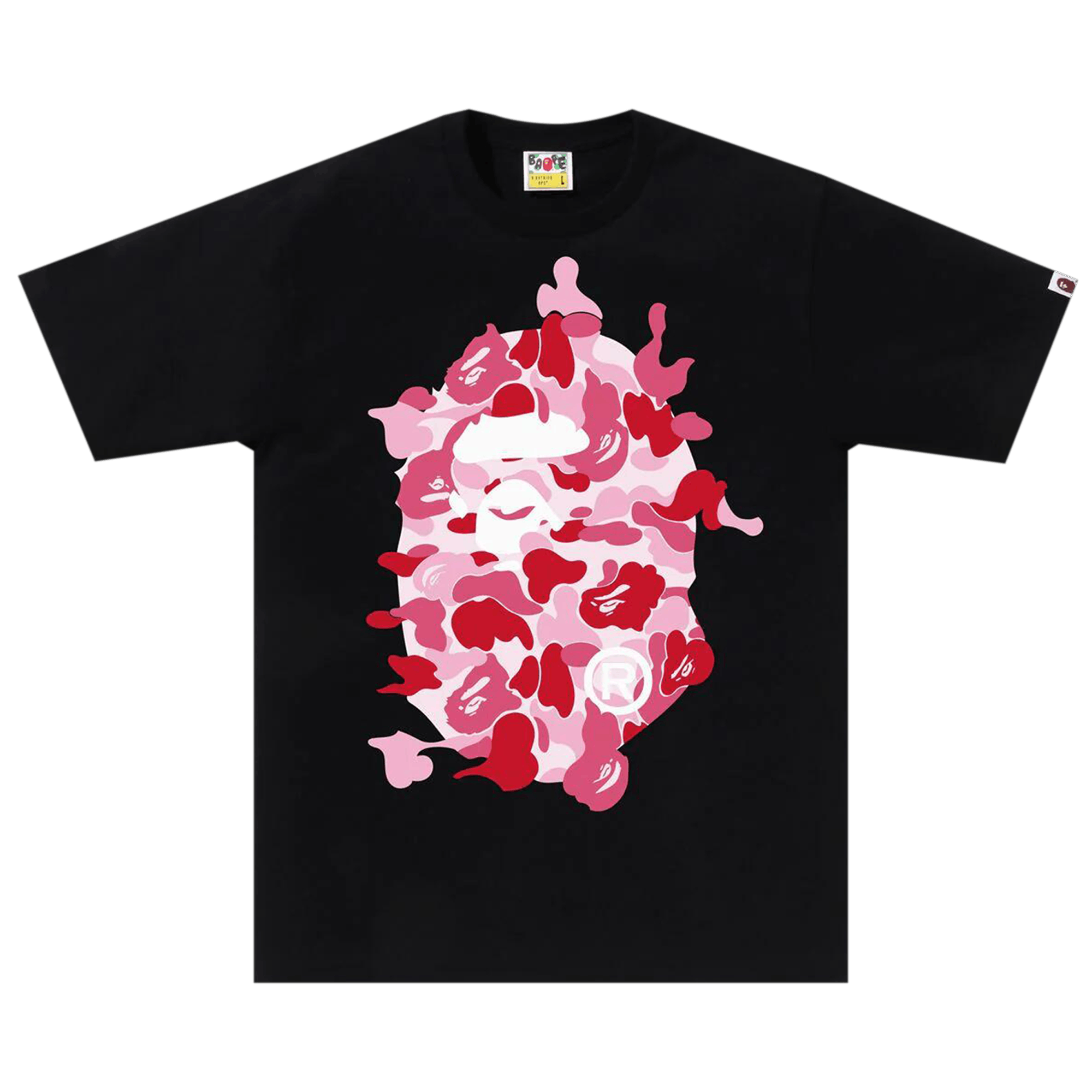 BAPE ABC Camo Rebuild Big Ape Head Tee 'Black/Pink'