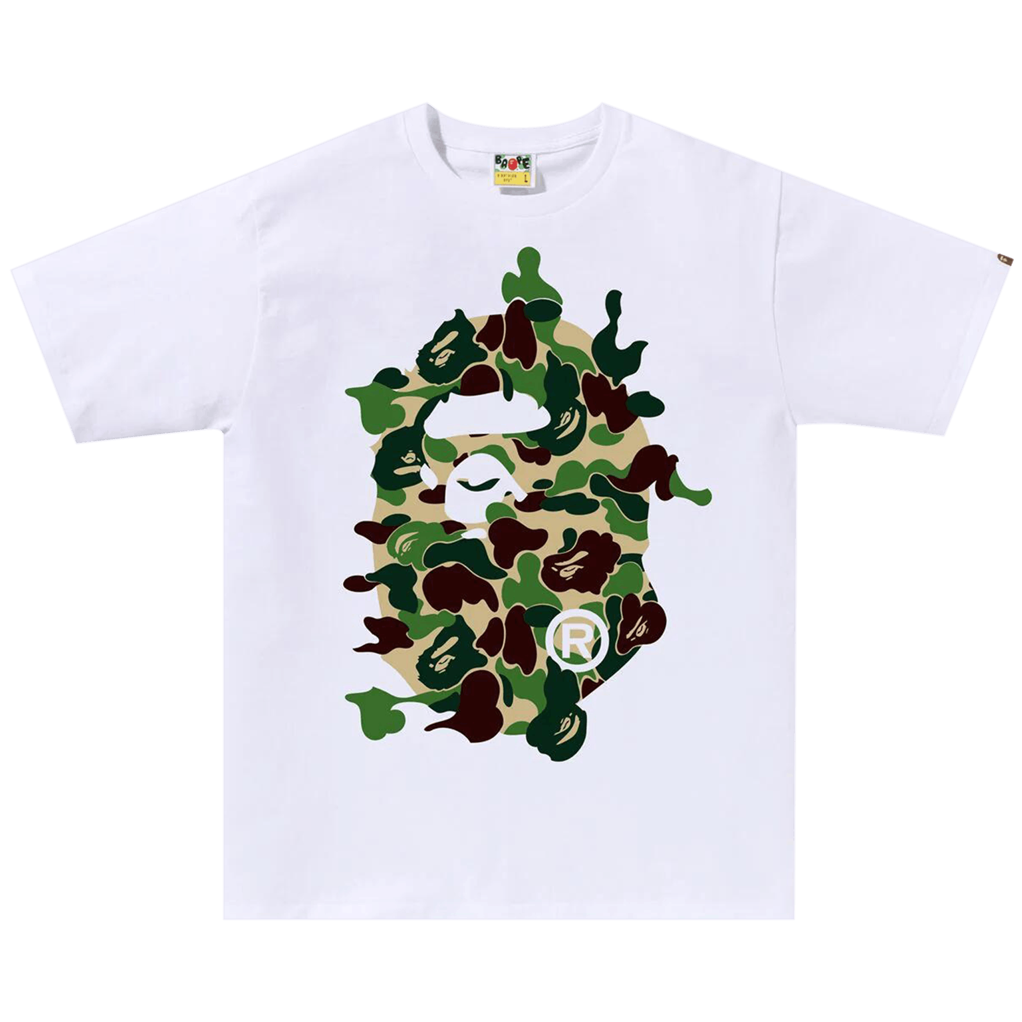 BAPE ABC Camo Rebuild Big Ape Head Tee 'White/Green'