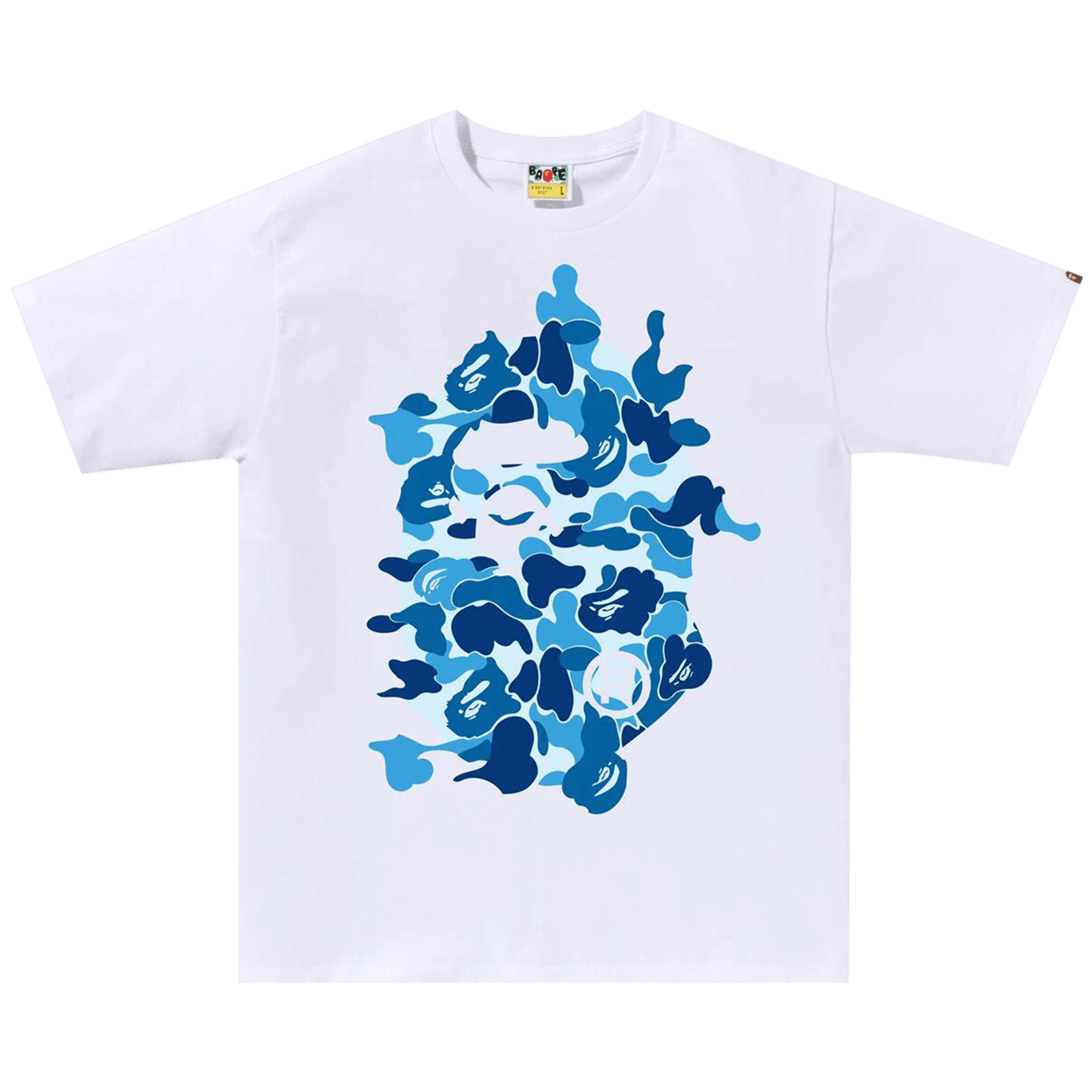 BAPE ABC Camo Rebuild Big Ape Head Tee 'White/Blue'
