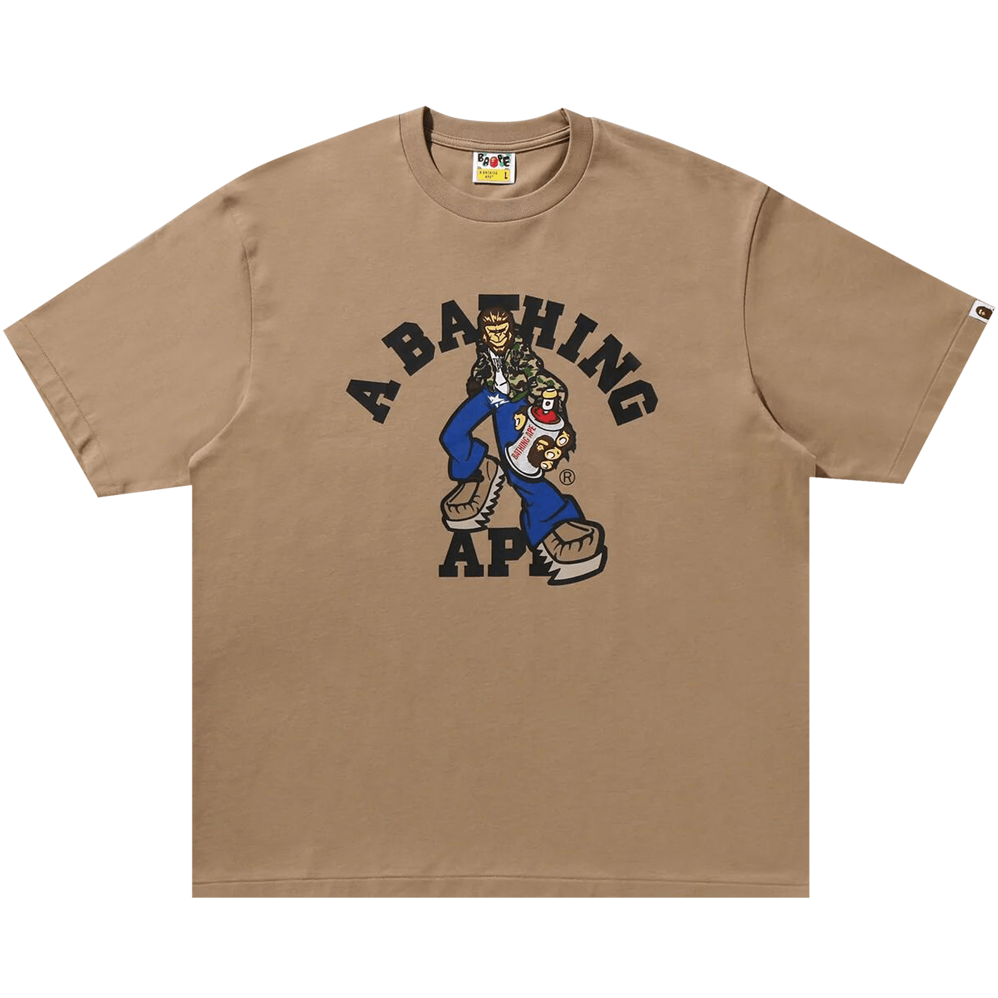 BAPE Graffiti Character College Relaxed Fit Tee 'Beige'