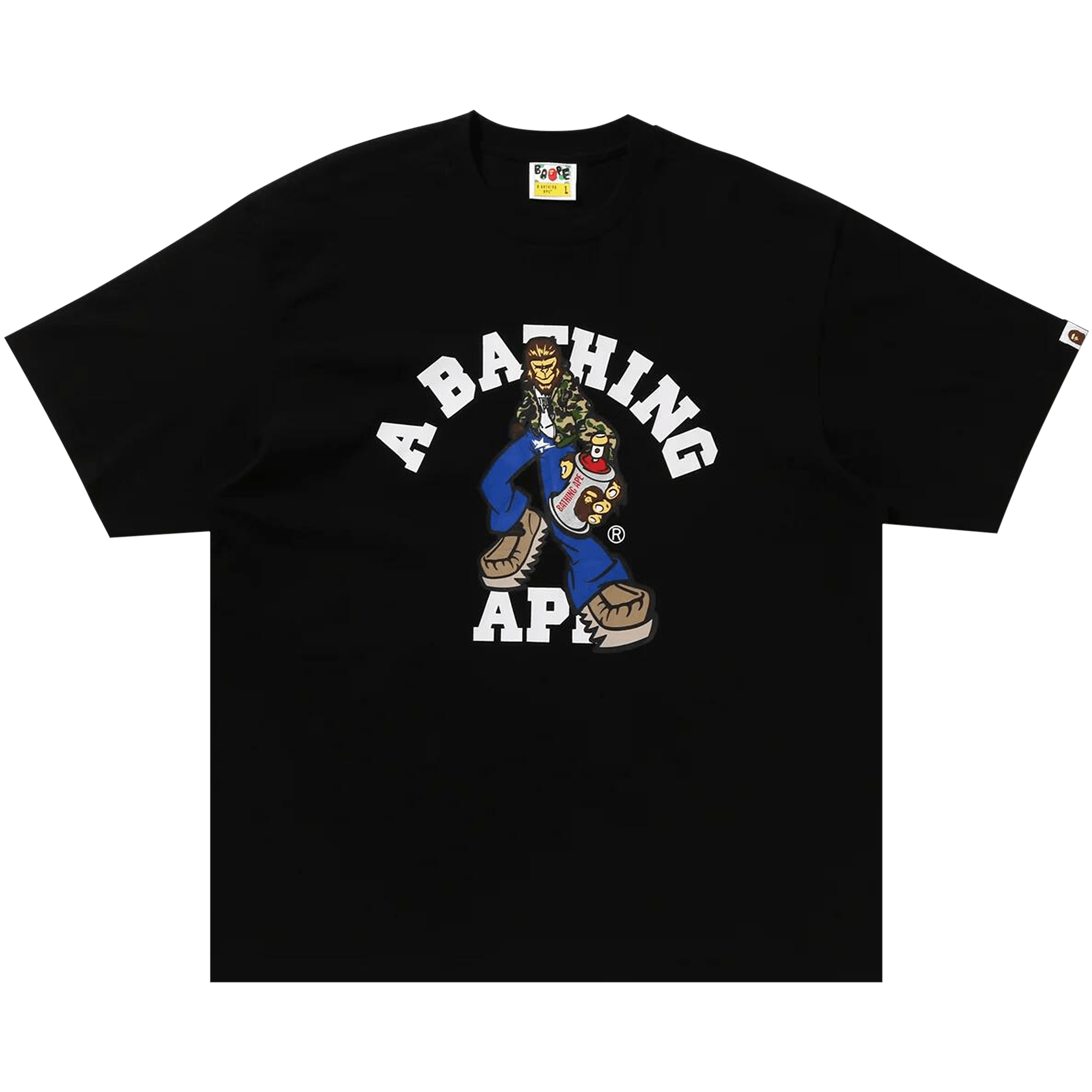 BAPE Graffiti Character College Relaxed Fit Tee 'Black'