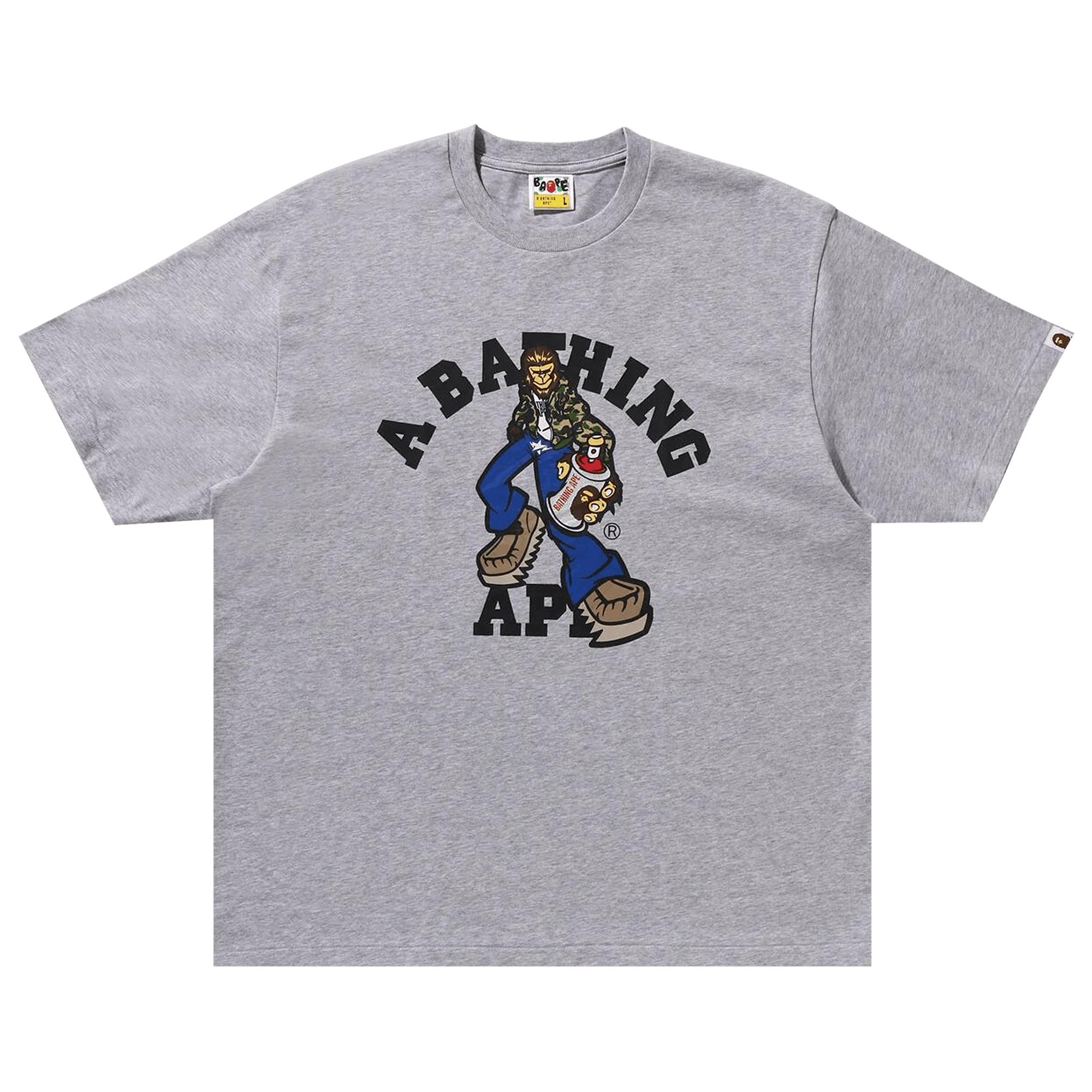 BAPE Graffiti Character College Relaxed Fit Tee 'Grey'