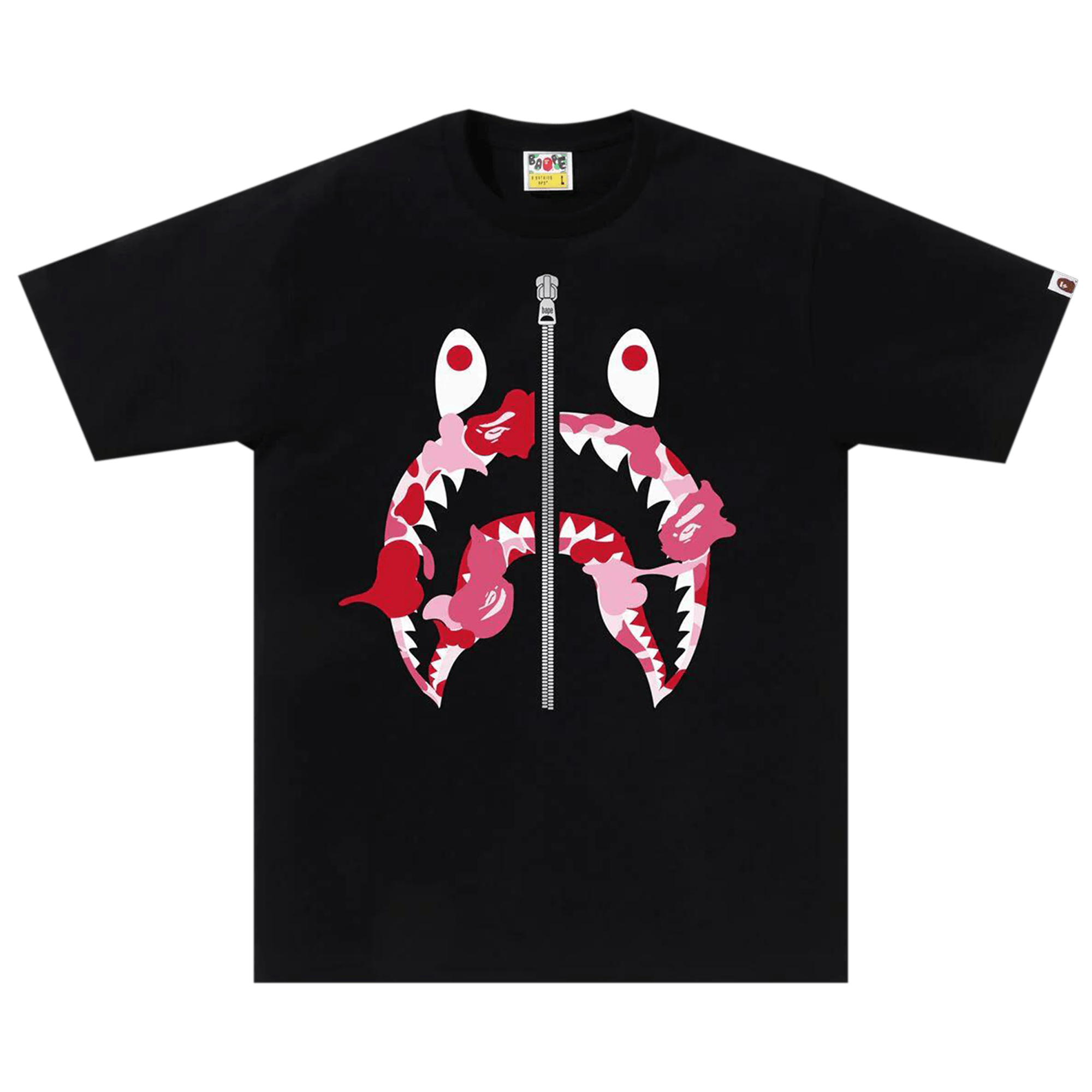 BAPE ABC Camo Rebuild Shark Tee 'Black/Pink'
