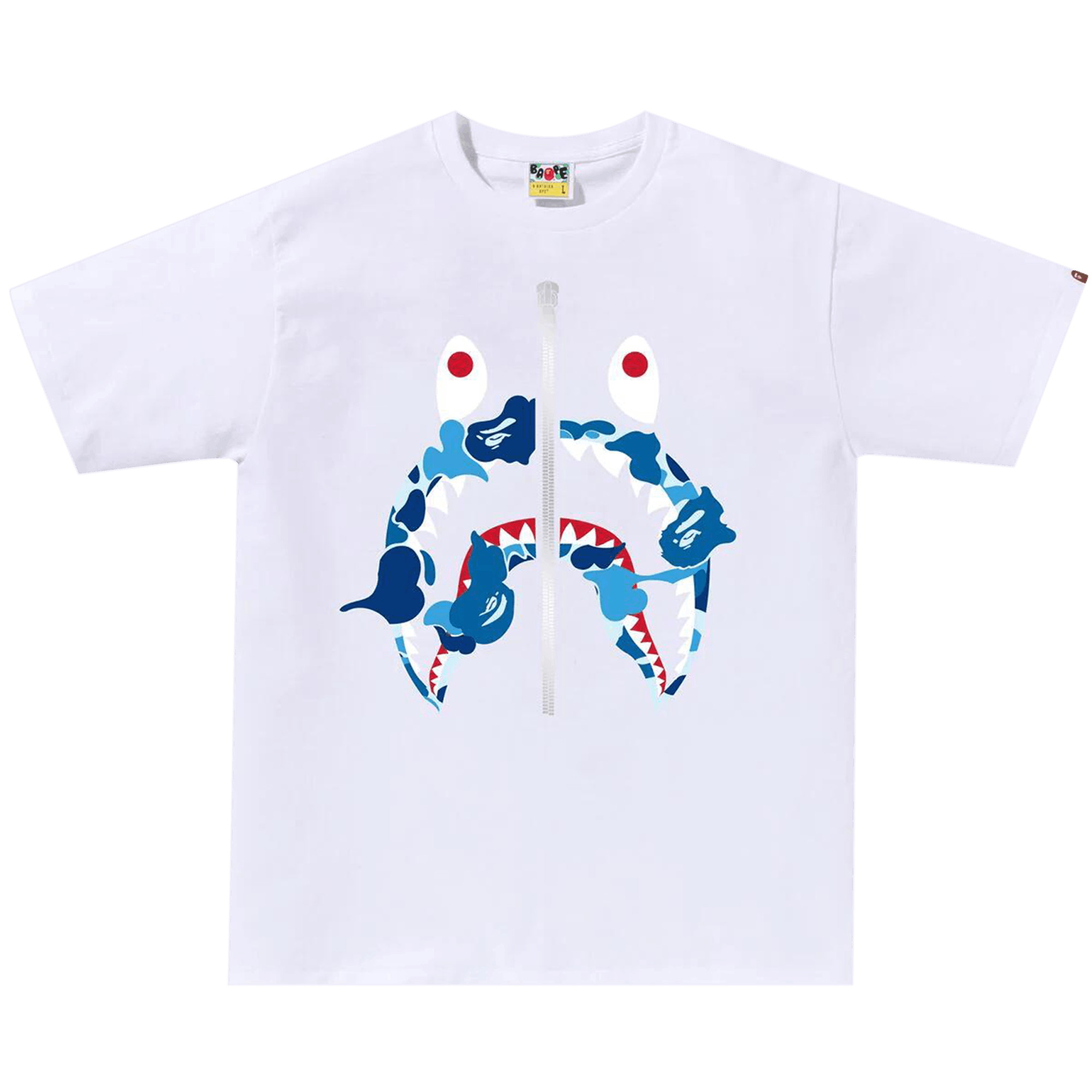 BAPE ABC Camo Rebuild Shark Tee 'White/Blue'