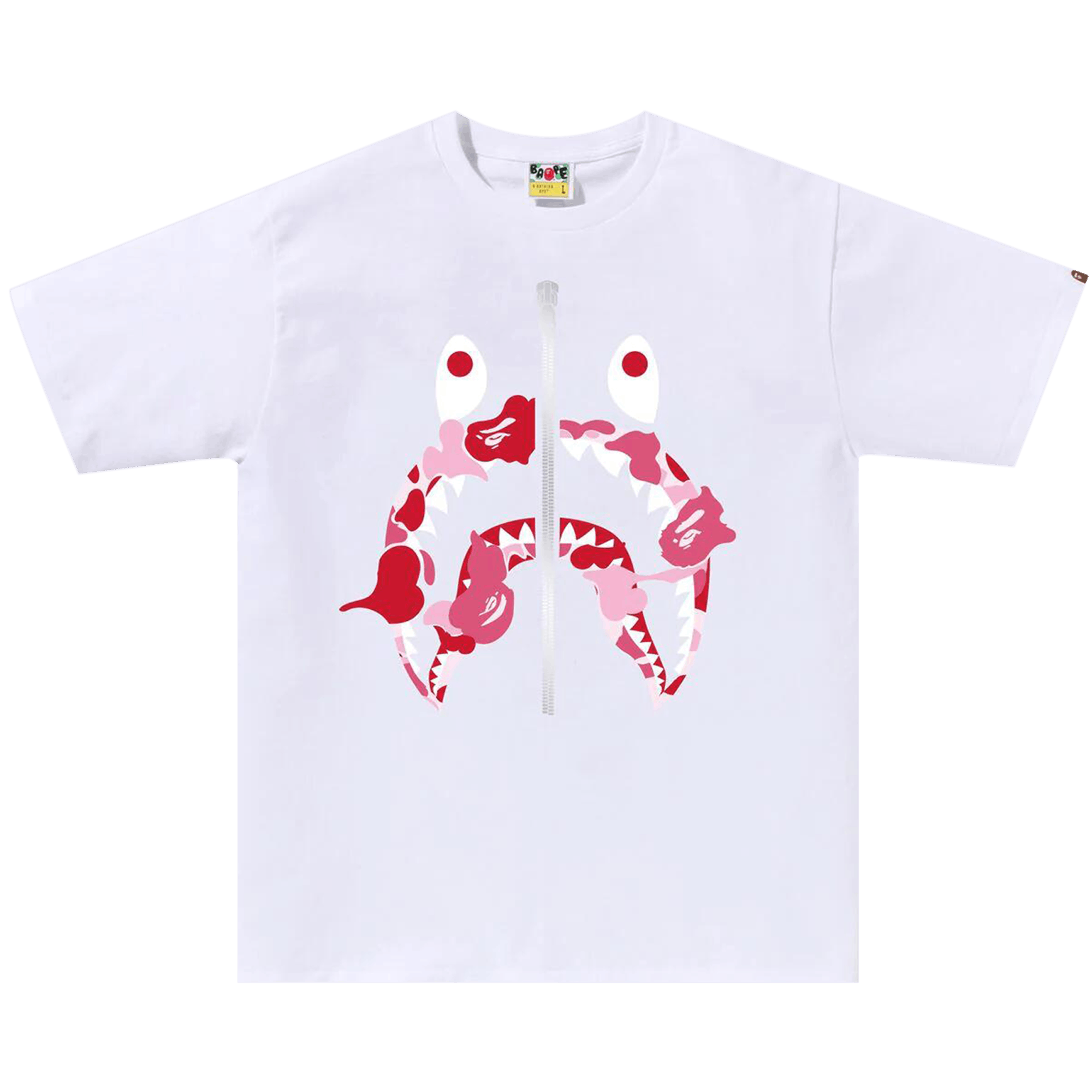 BAPE ABC Camo Rebuild Shark Tee 'White/Pink'