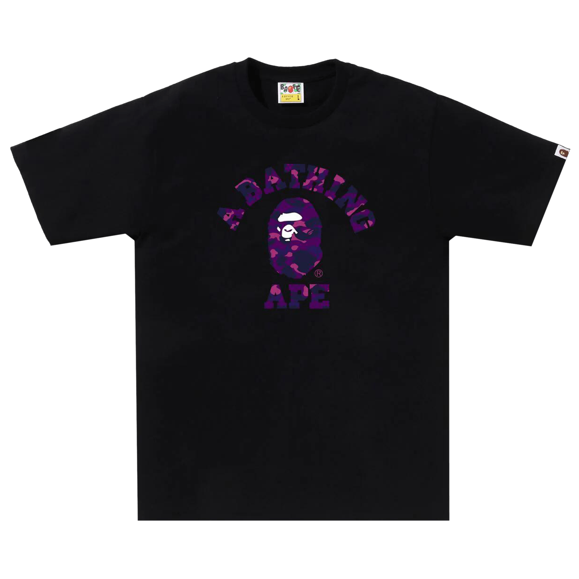 BAPE Color Camo College Tee 'Black/Purple'
