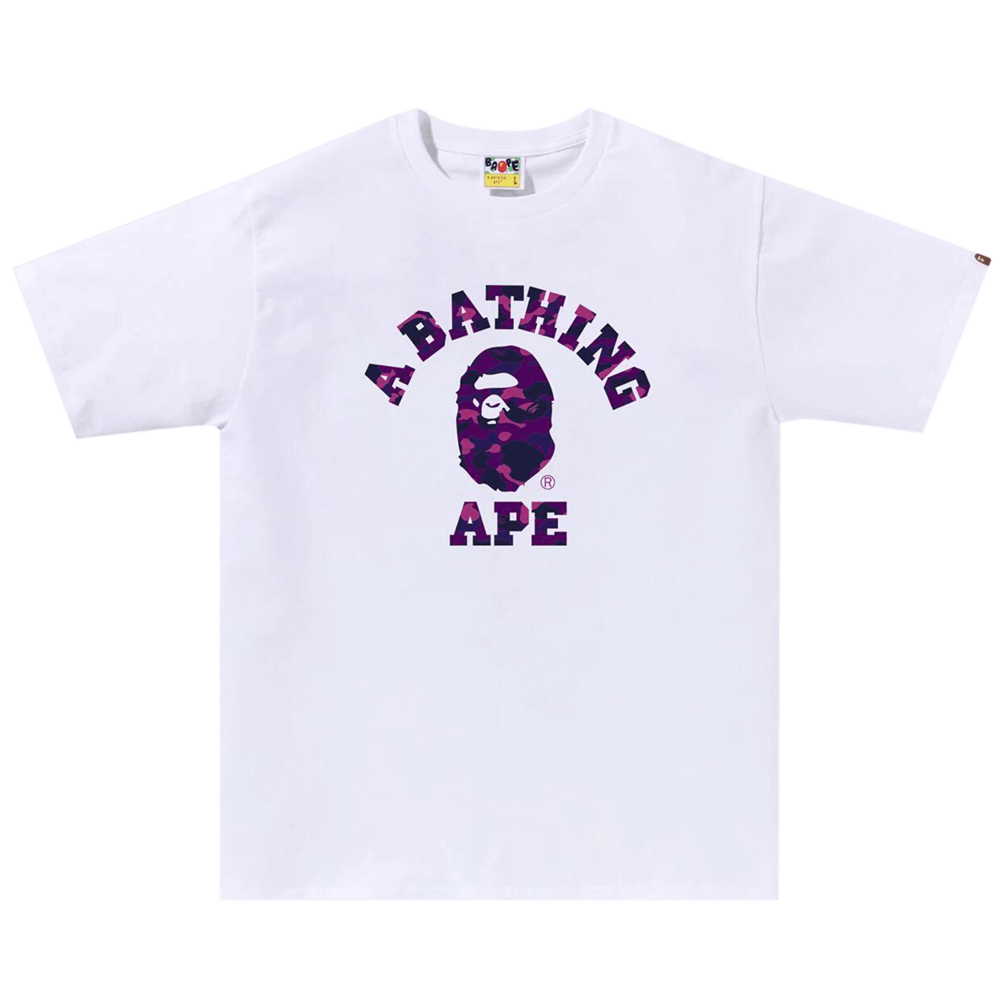 BAPE Color Camo College Tee 'White/Purple'