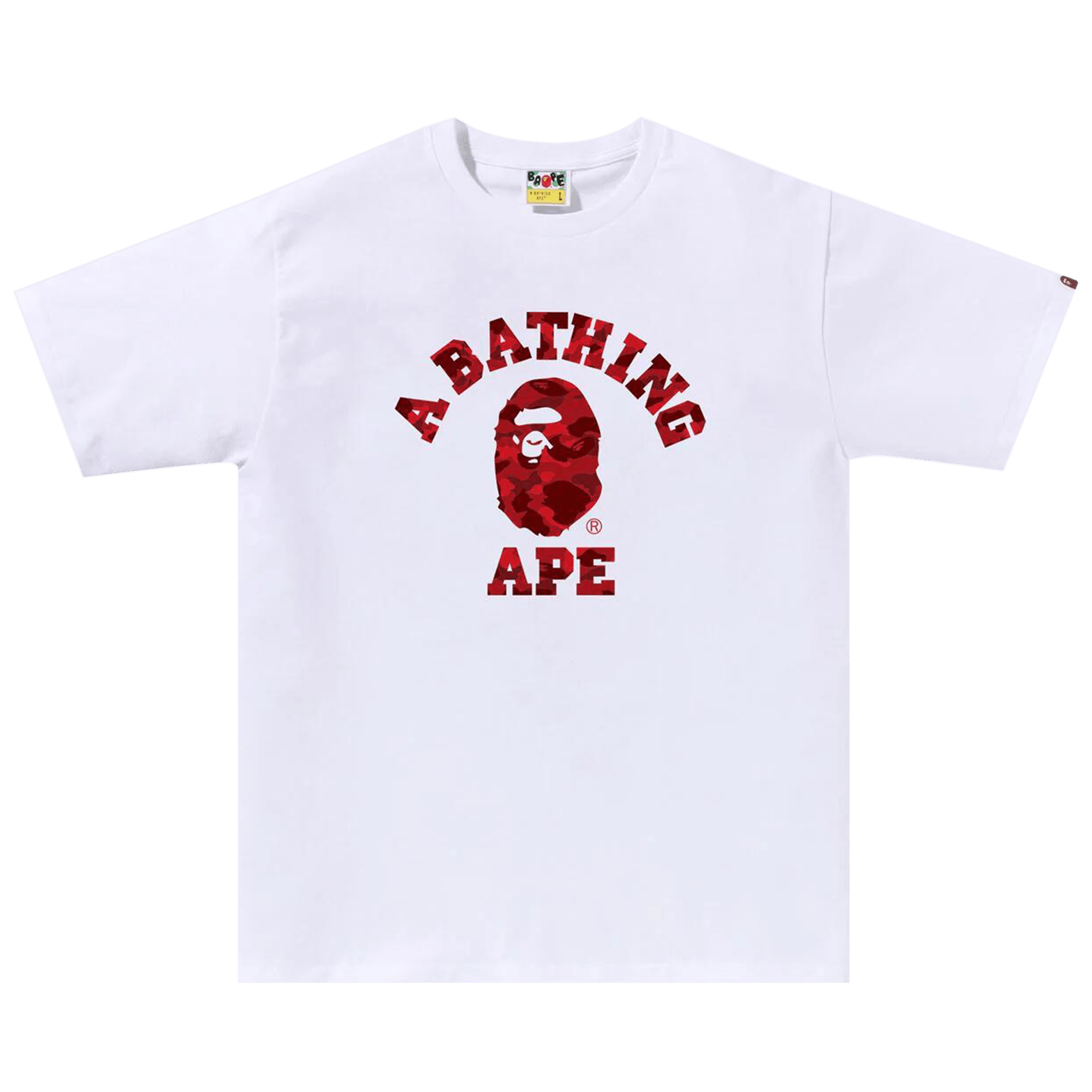 BAPE Color Camo College Tee 'White/Red'