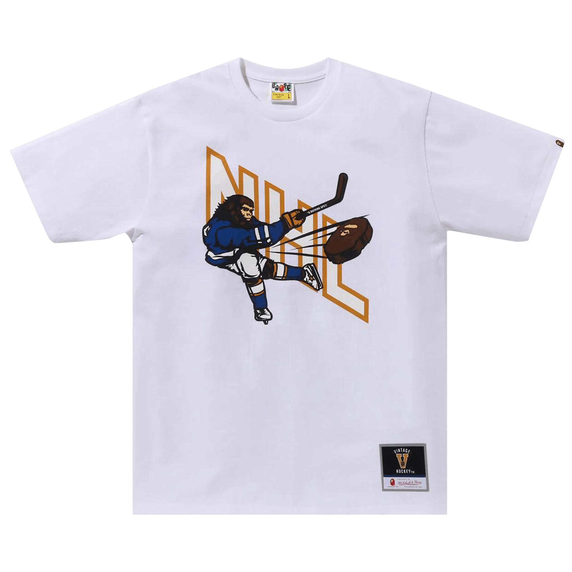 BAPE x Mitchell & Ness NHL Hockey Graphic Tee 'White'