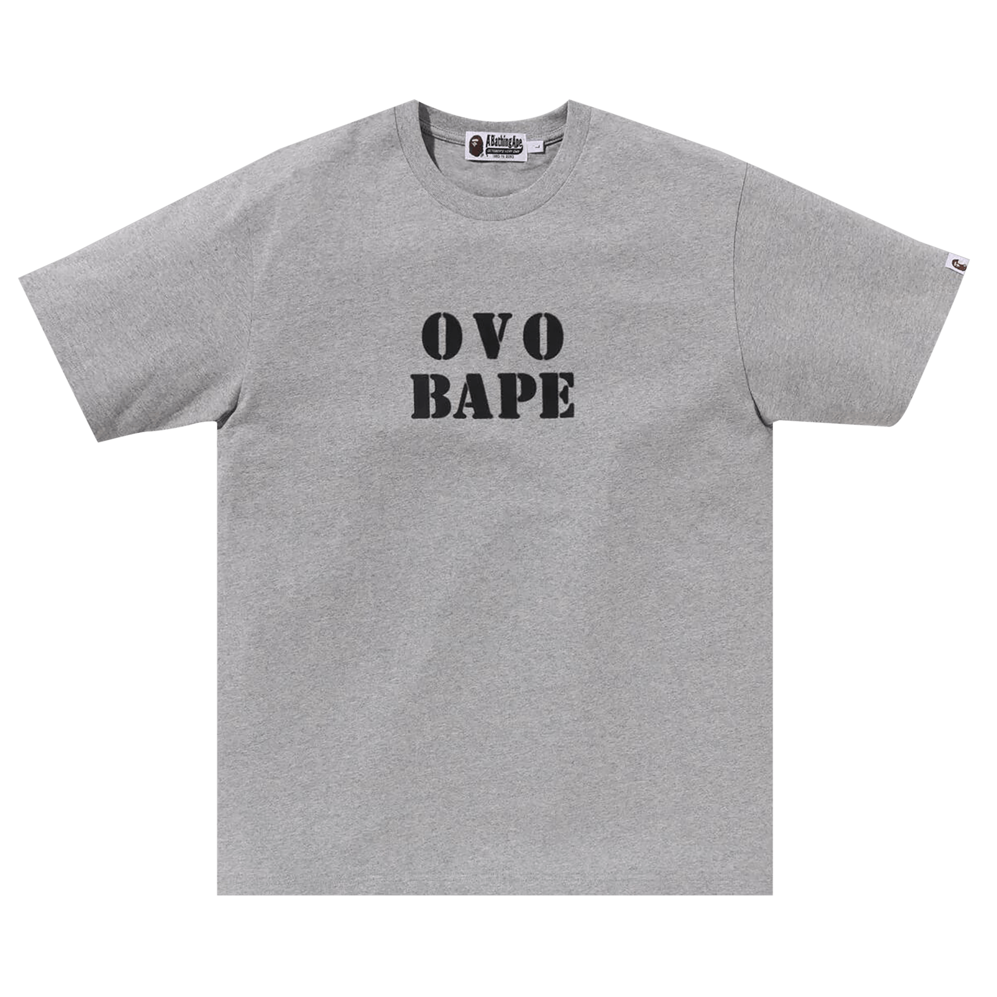 BAPE x OVO Stencil Logo Tee 'Grey'