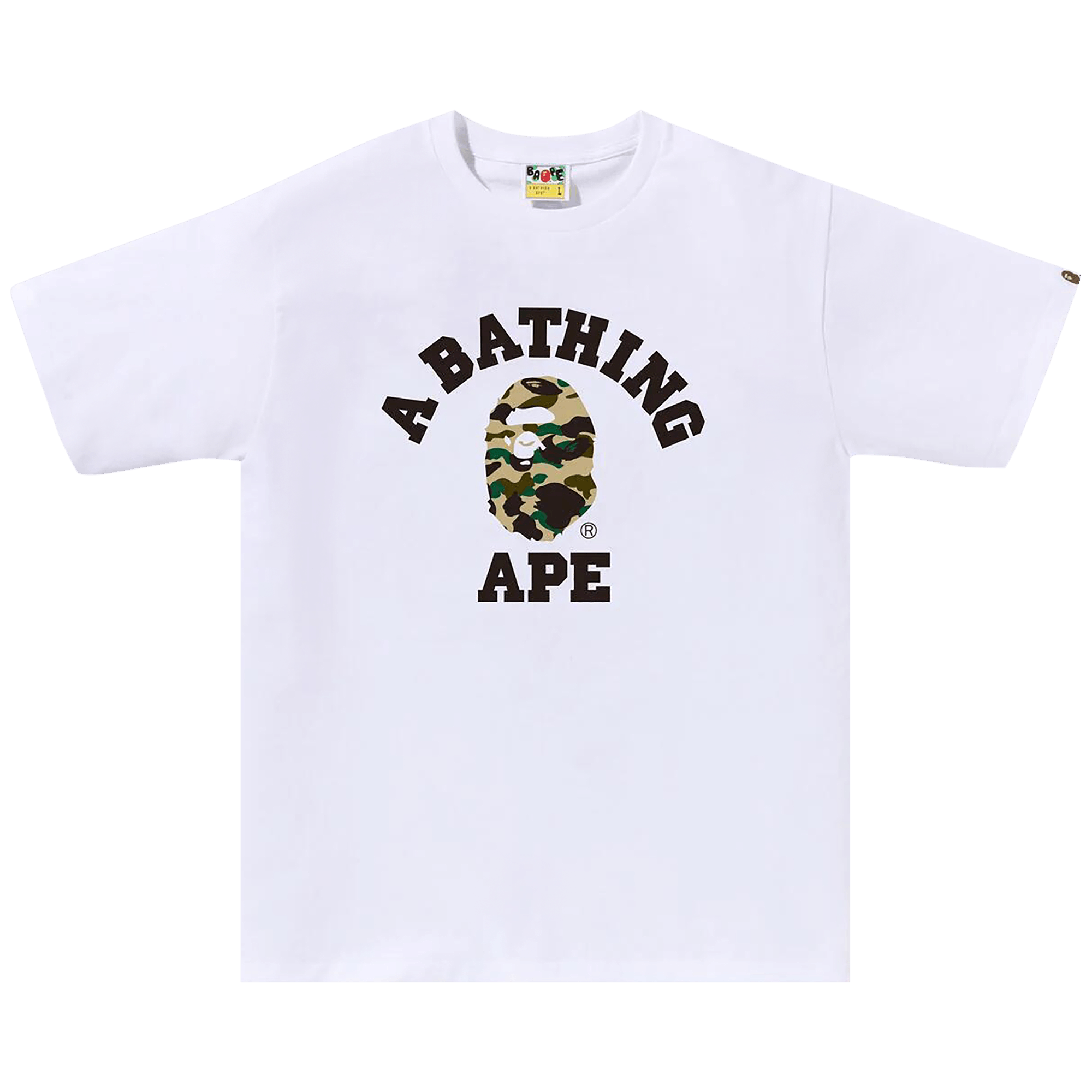 BAPE 1st Camo College Tee 'White/Yellow'