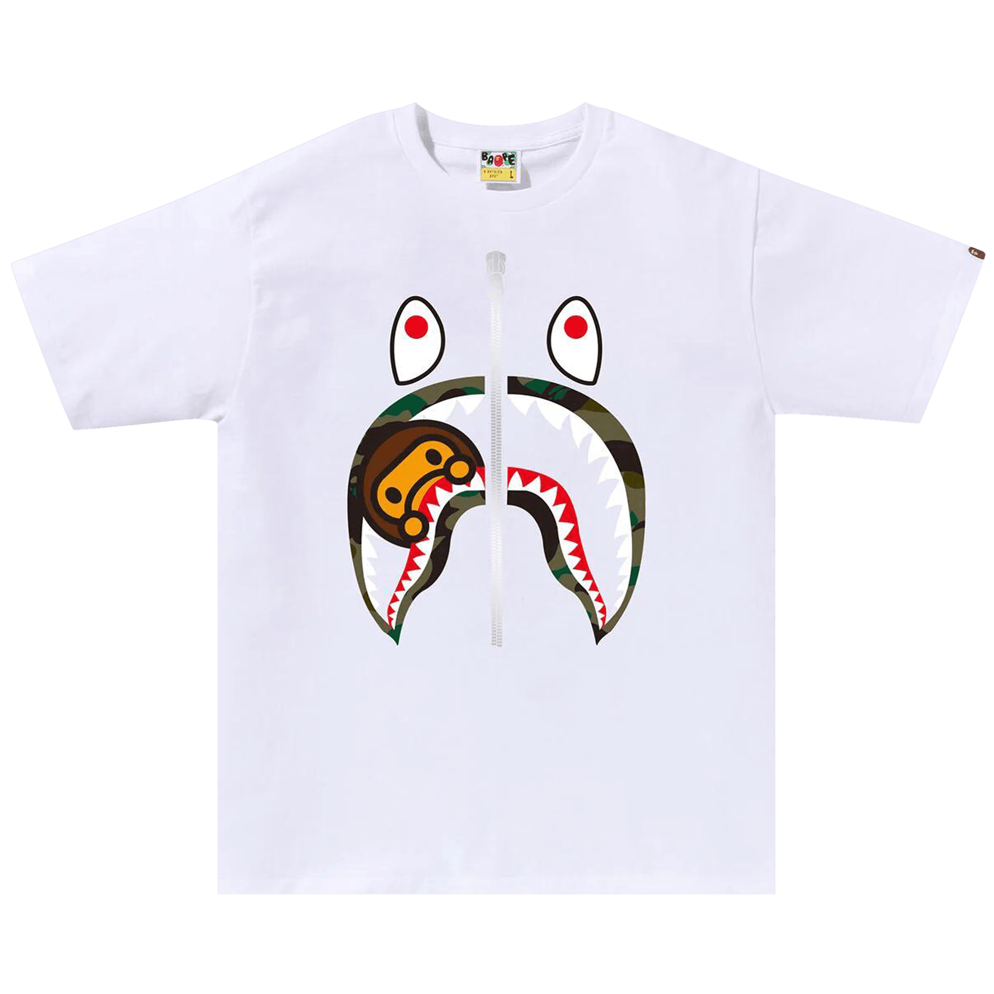 BAPE 1st Camo Milo Shark Tee 'White/Green'