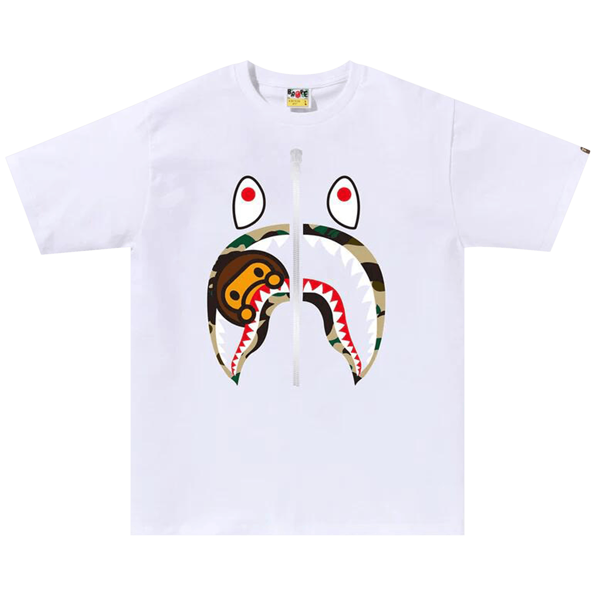 BAPE 1st Camo Milo Shark Tee 'White/Yellow'