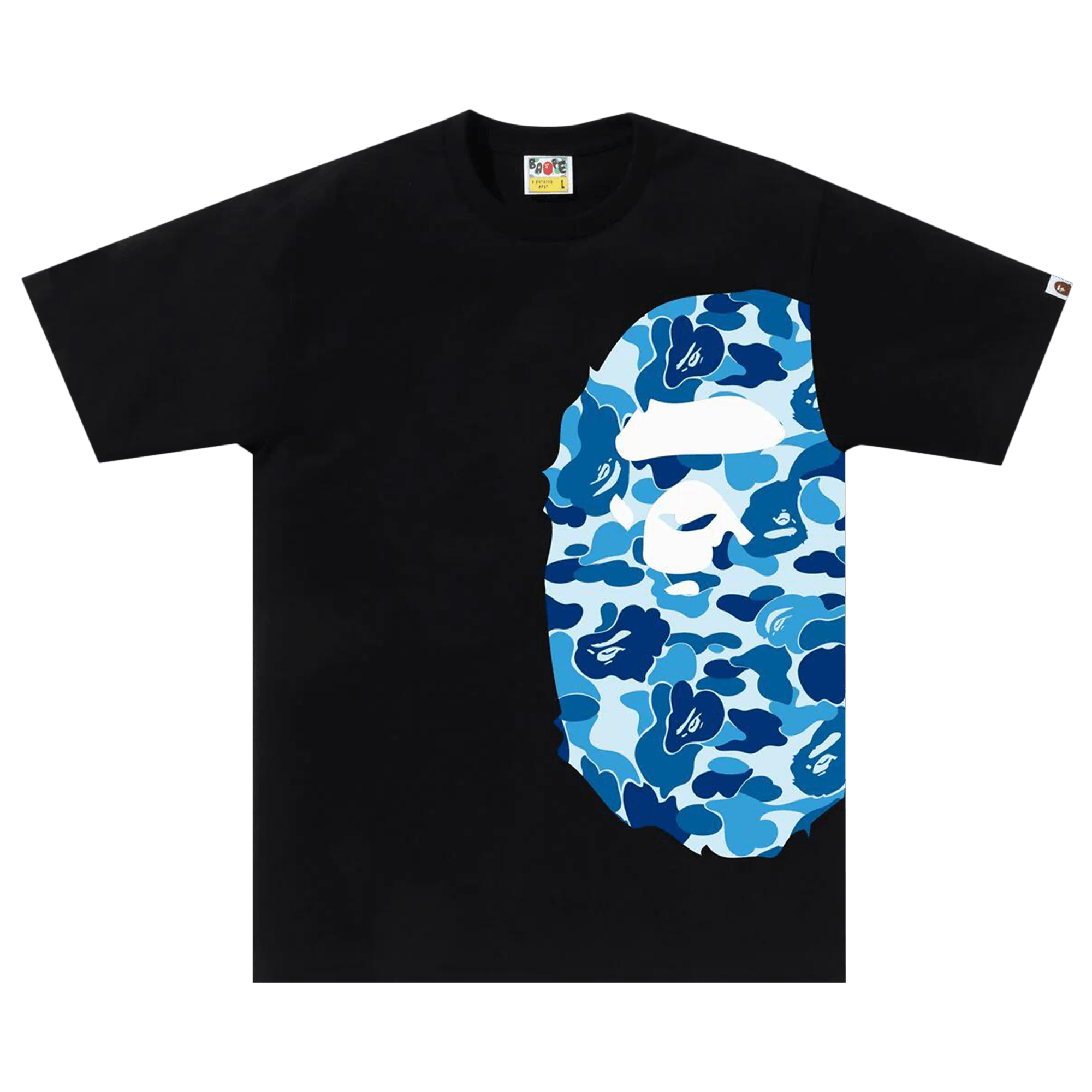 BAPE ABC Camo Side Big Ape Head Tee 'Black/Blue'