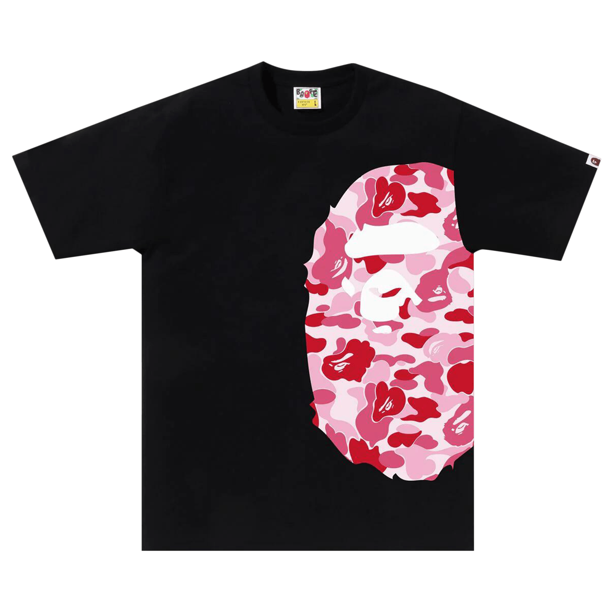 BAPE ABC Camo Side Big Ape Head Tee 'Black/Pink'