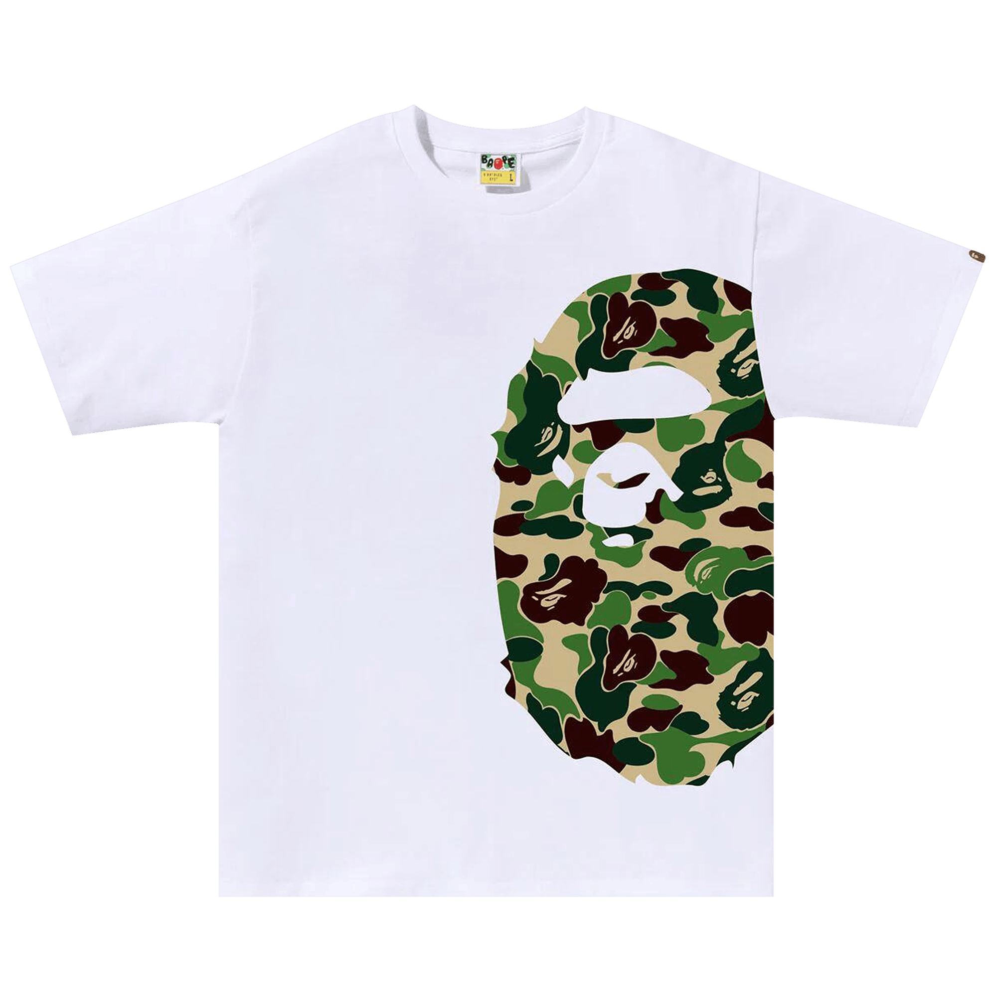 BAPE ABC Camo Side Big Ape Head Tee 'White/Green'