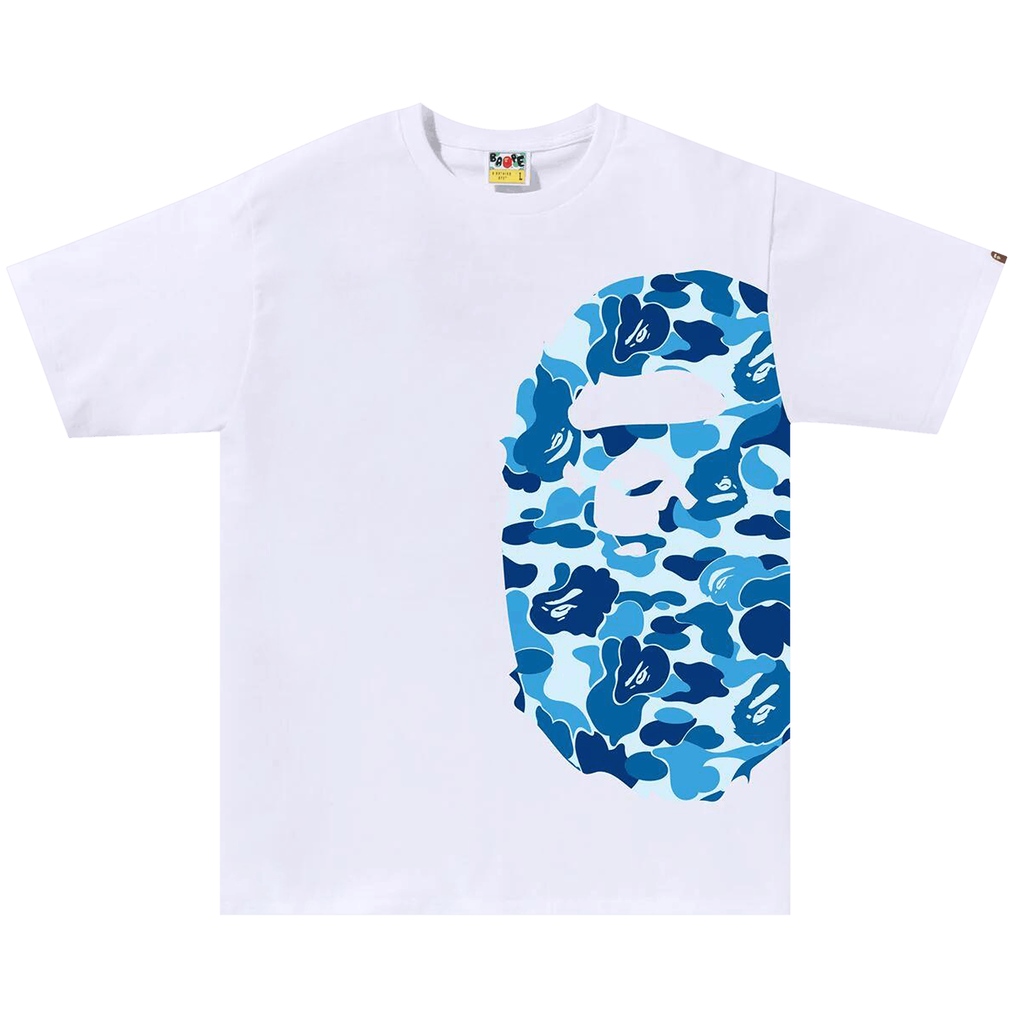 BAPE ABC Camo Side Big Ape Head Tee 'White/Blue'