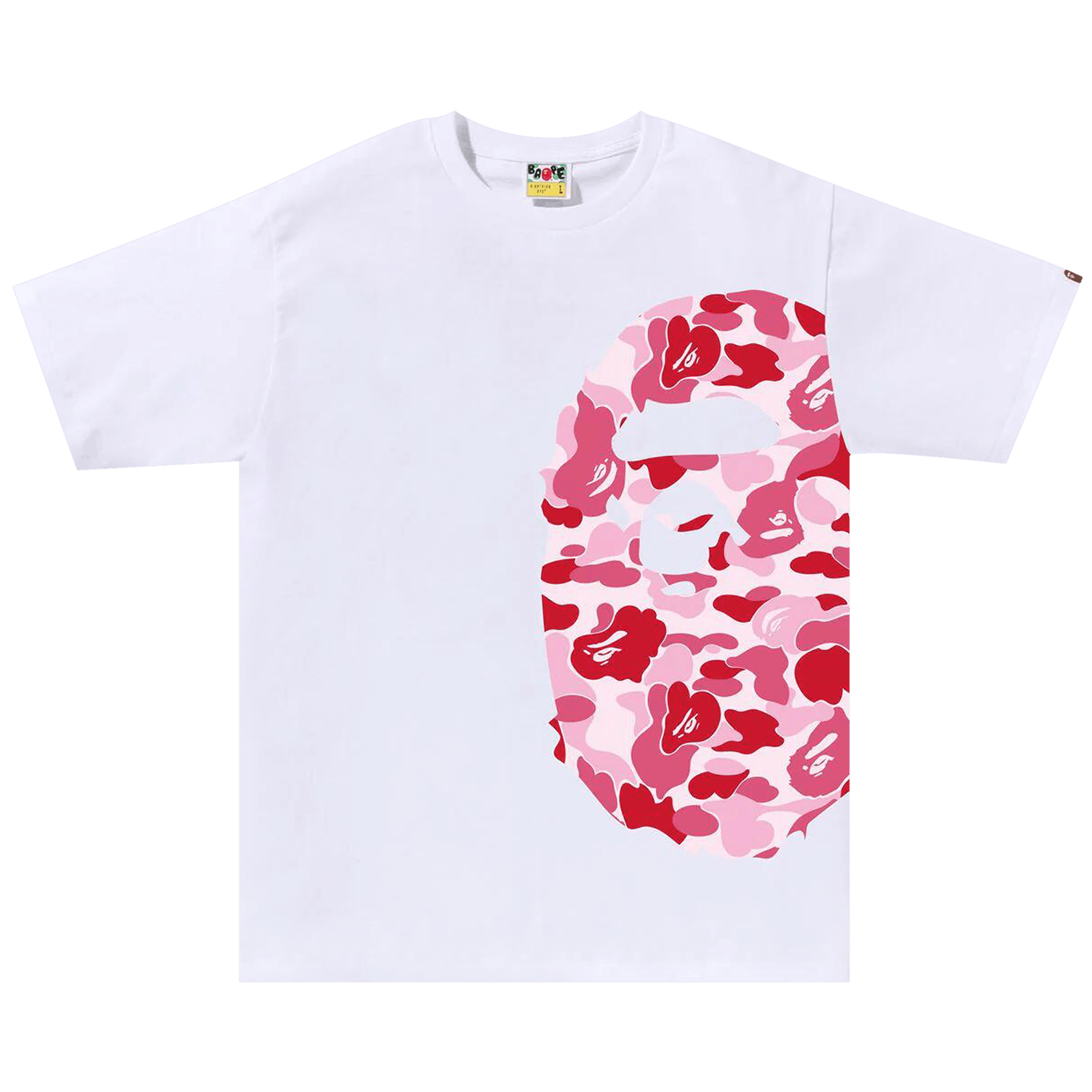 BAPE ABC Camo Side Big Ape Head Tee 'White/Pink'