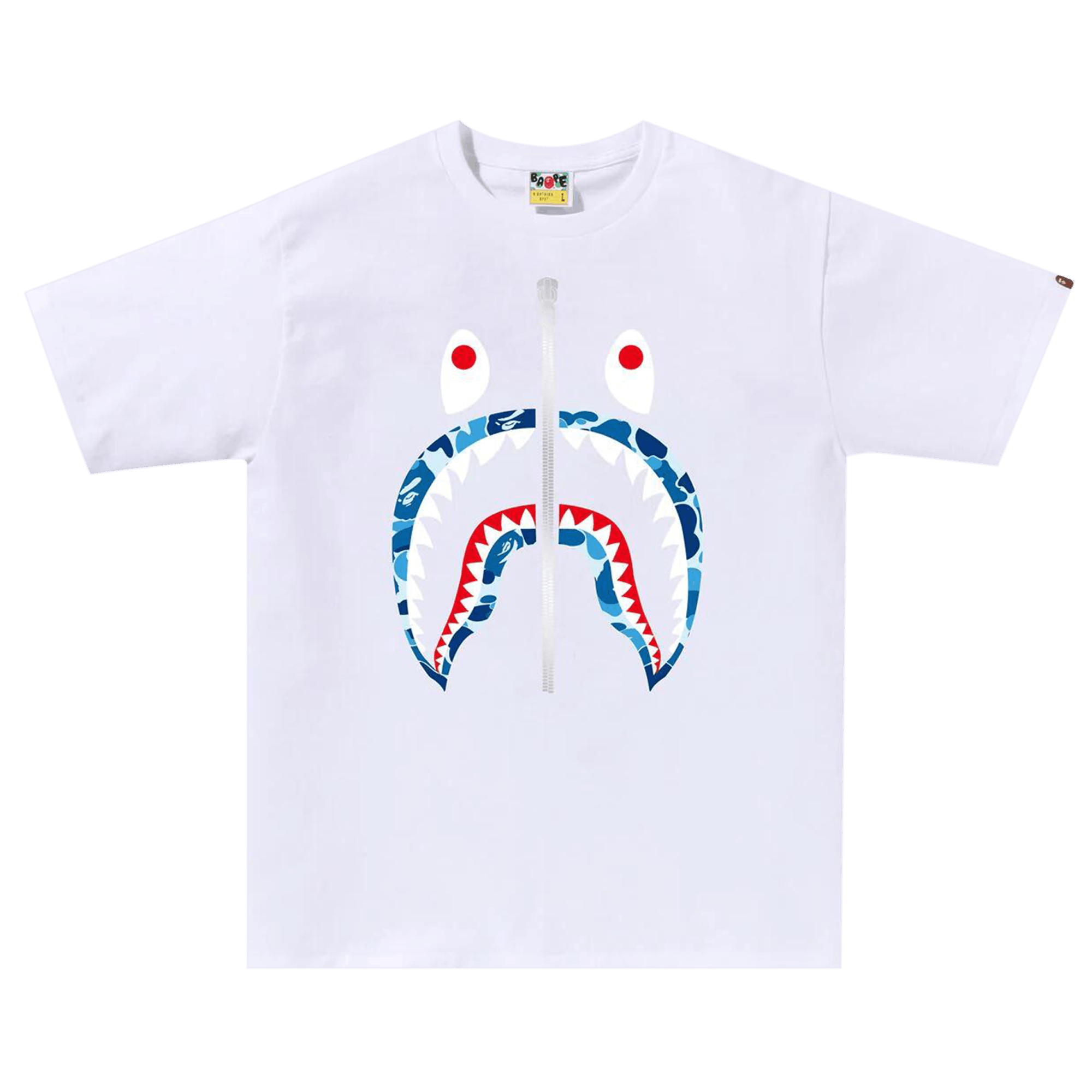 BAPE ABC Camo Shark Tee 'White/Blue'
