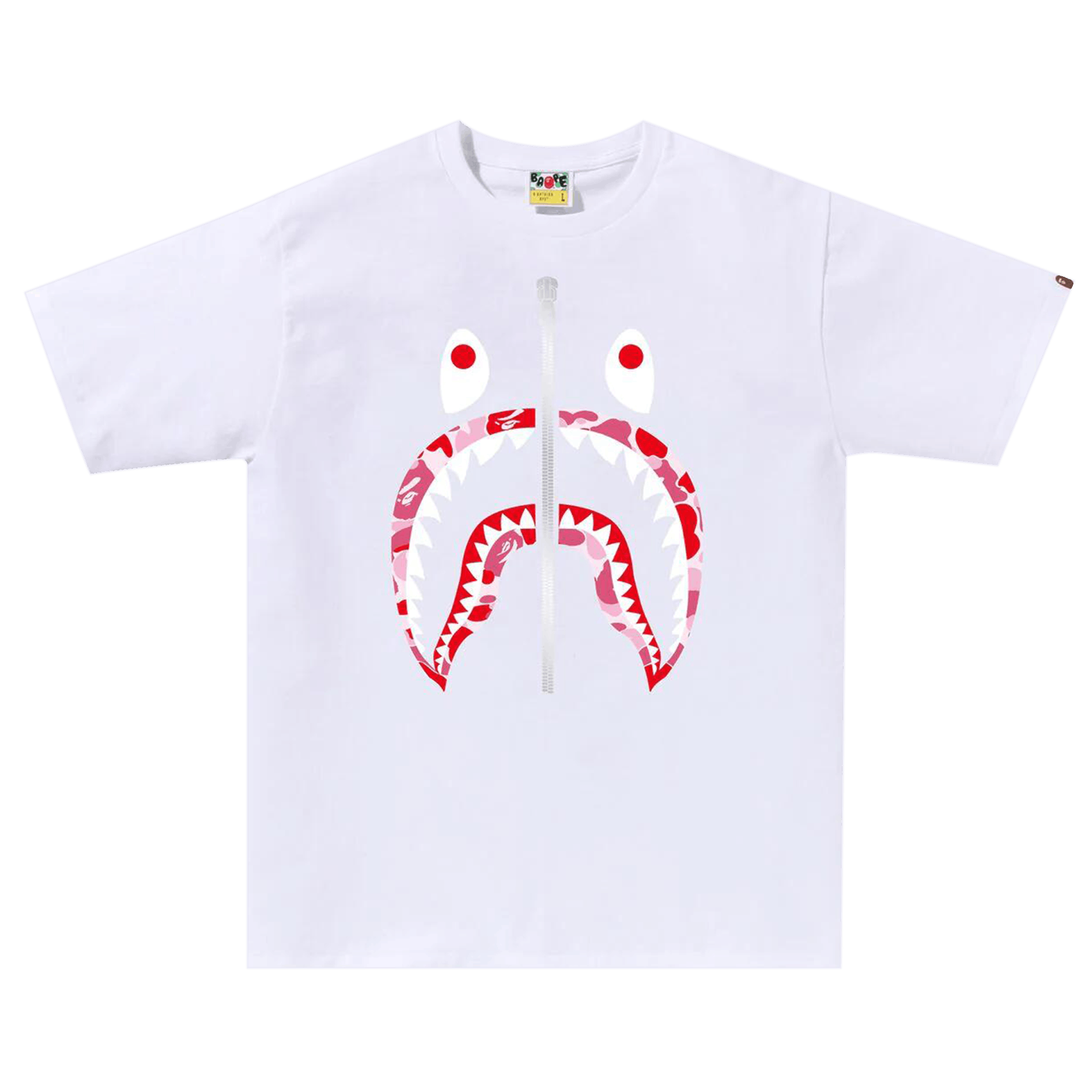 BAPE ABC Camo Shark Tee 'White/Pink'