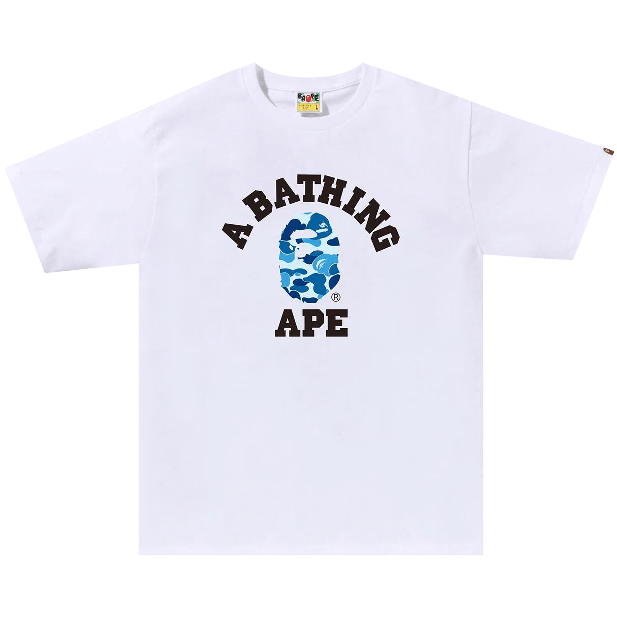 BAPE ABC Camo College Tee 'White/Blue'