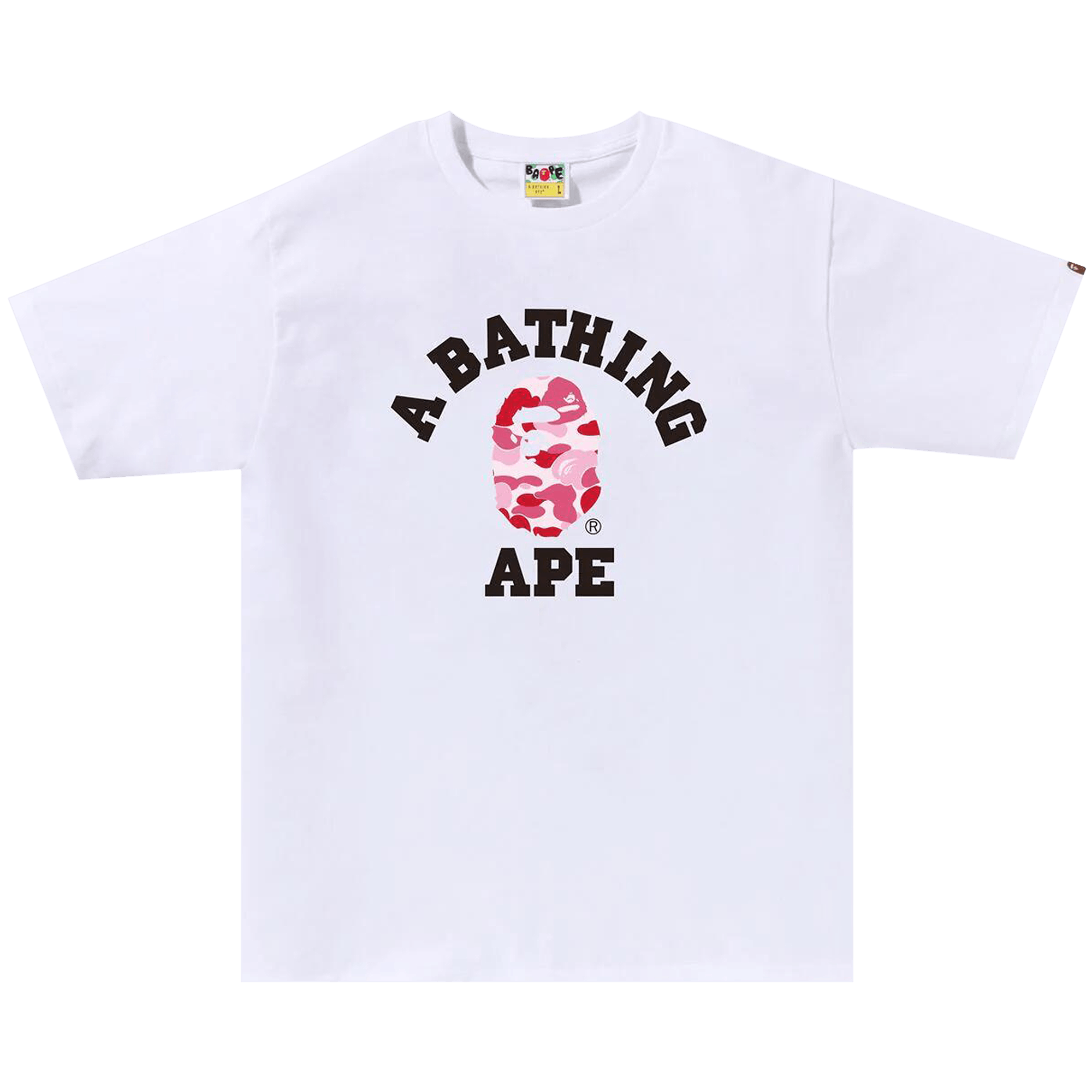 BAPE ABC Camo College Tee 'White/Pink'