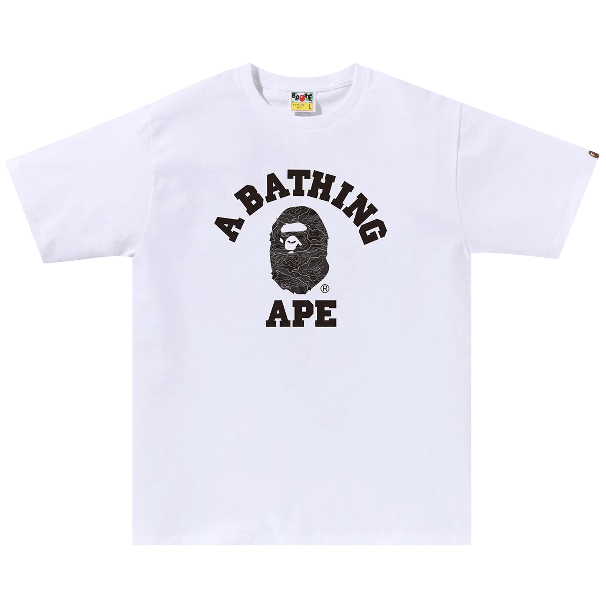 BAPE Layered Line Camo College Tee 'White/Black'