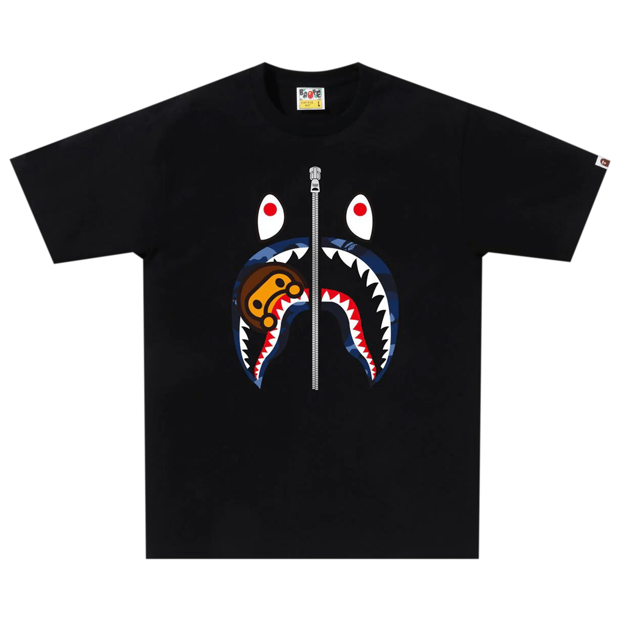 BAPE Color Camo Milo Shark Tee 'Black/Navy'