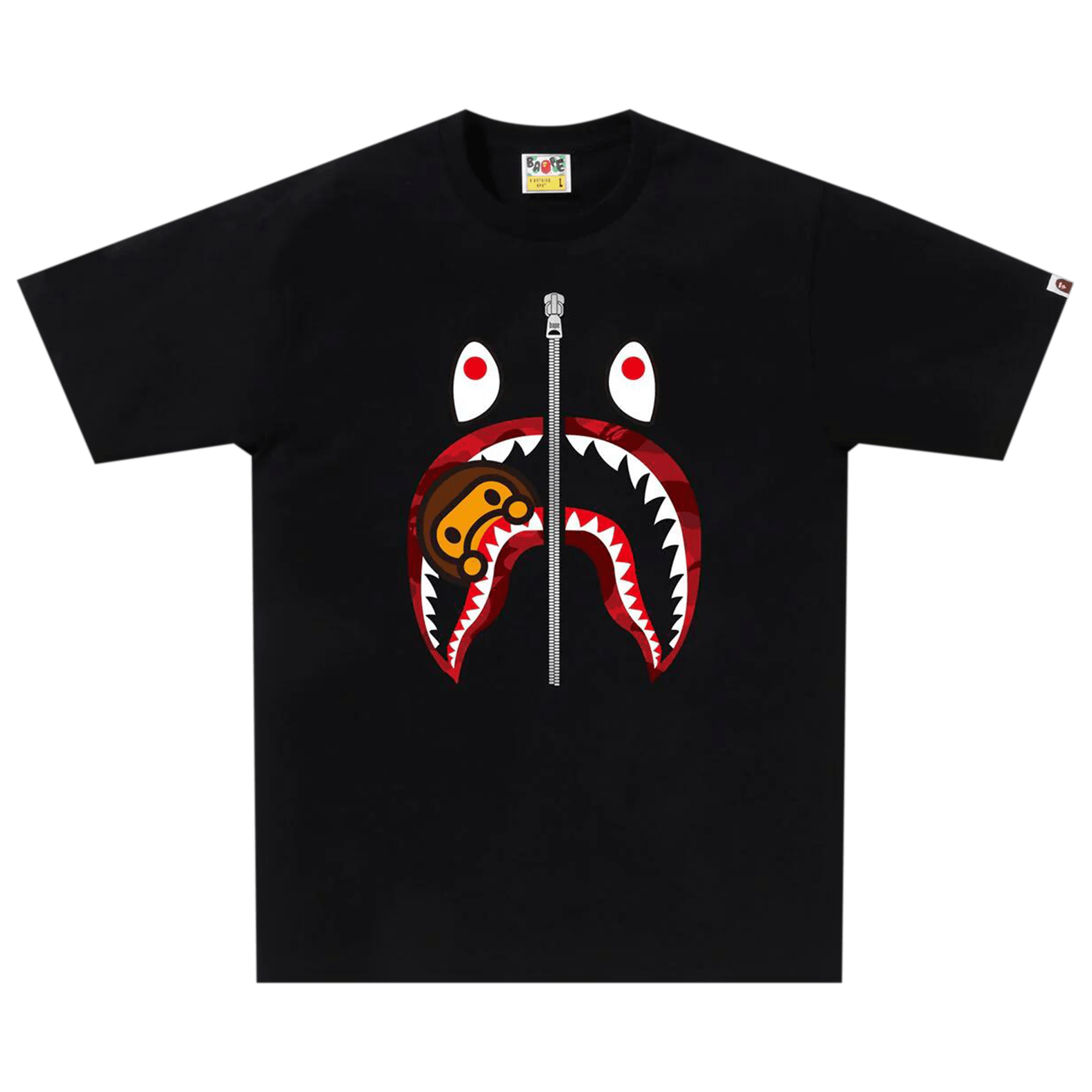 BAPE Color Camo Milo Shark Tee 'Black/Red'