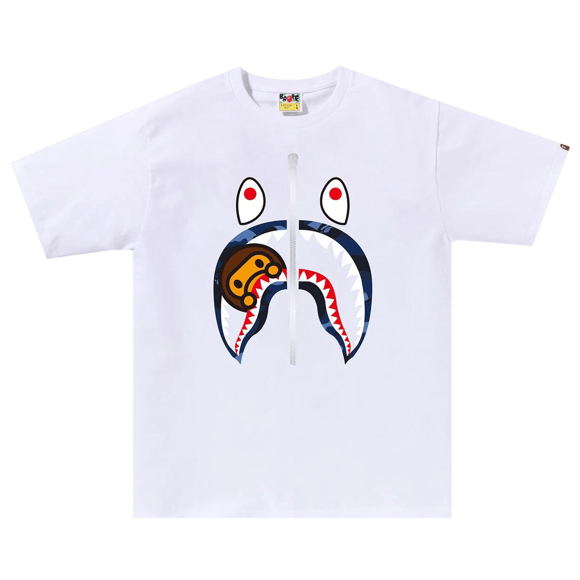 BAPE Color Camo Milo Shark Tee 'White/Navy'