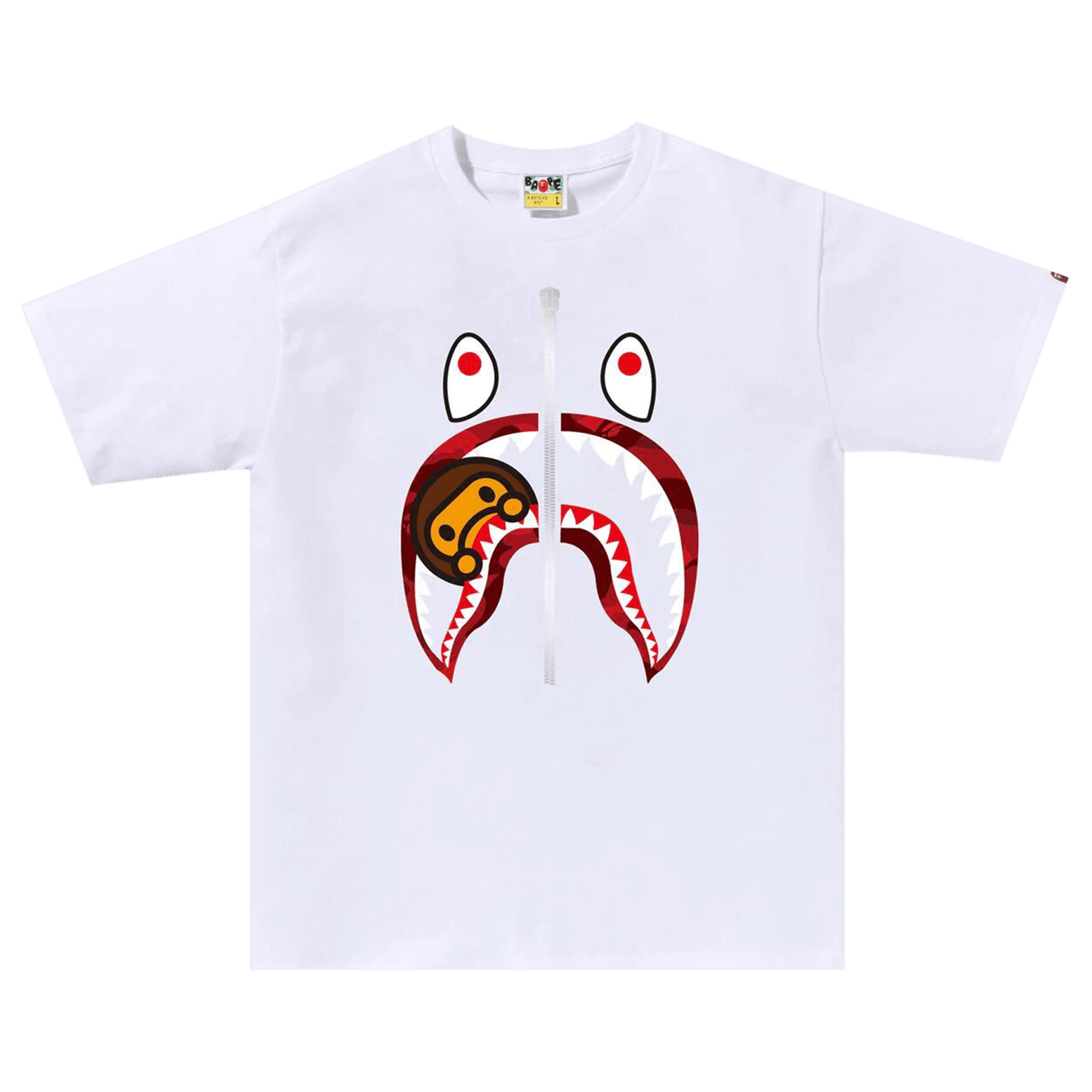 BAPE Color Camo Milo Shark Tee 'White/Red'
