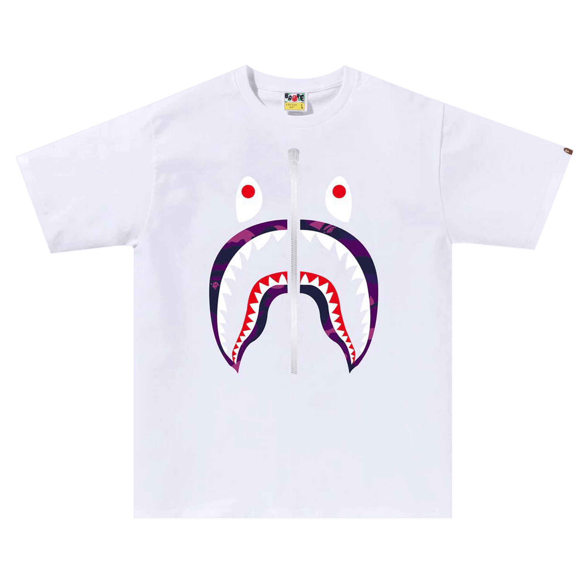 BAPE Color Camo Shark Tee 'White/Purple'