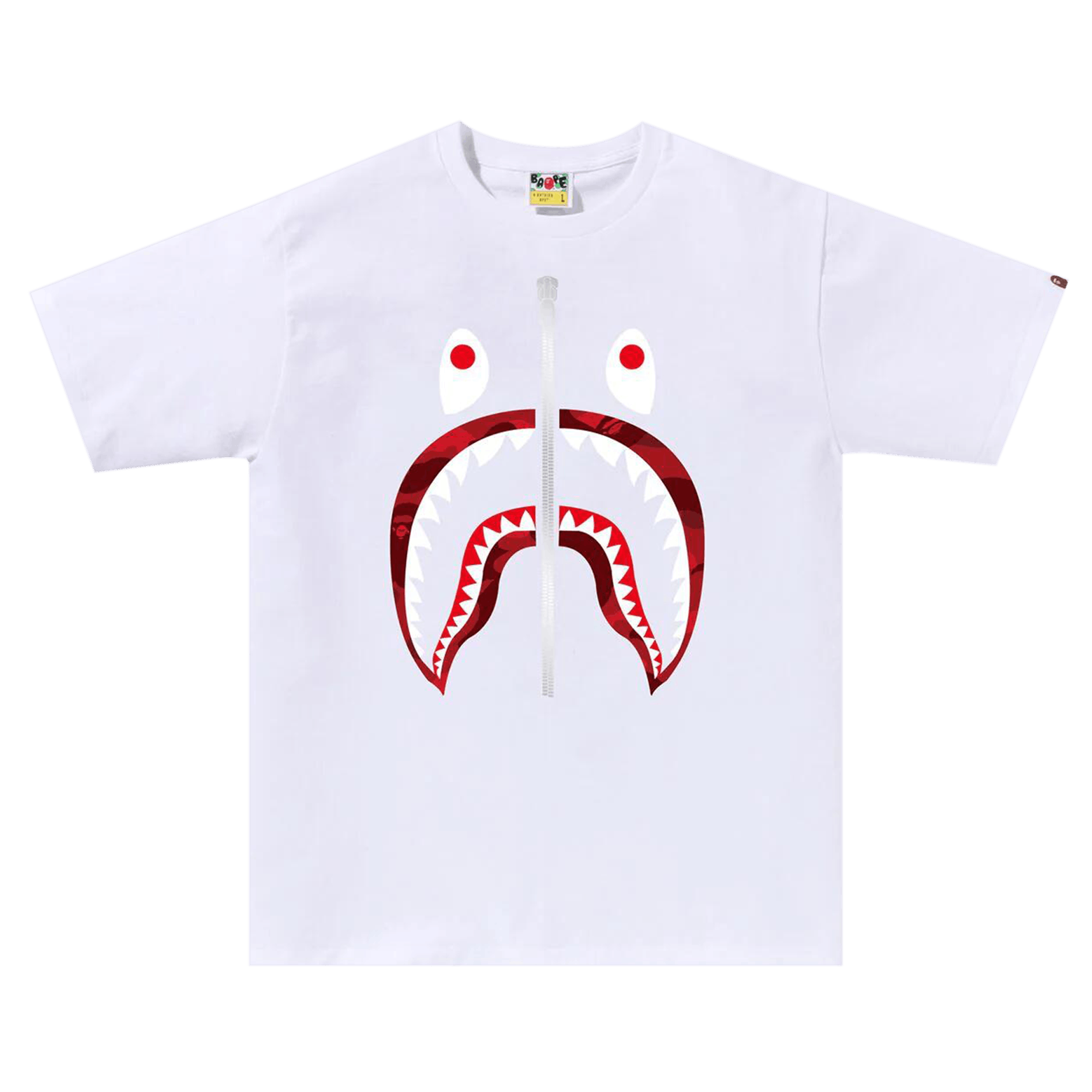 BAPE Color Camo Shark Tee 'White/Red'