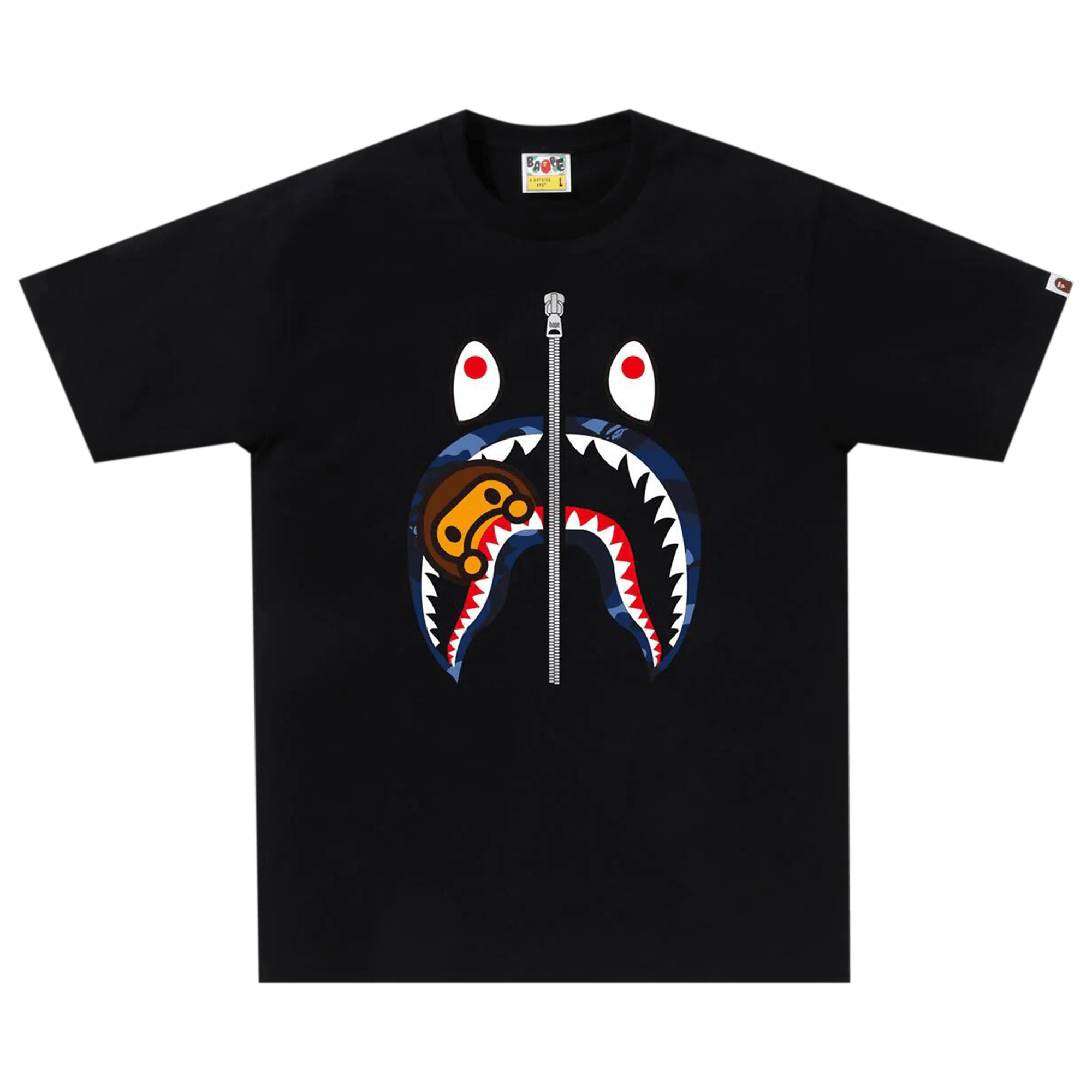 BAPE Color Camo Milo Shark Tee 'Black/Navy'