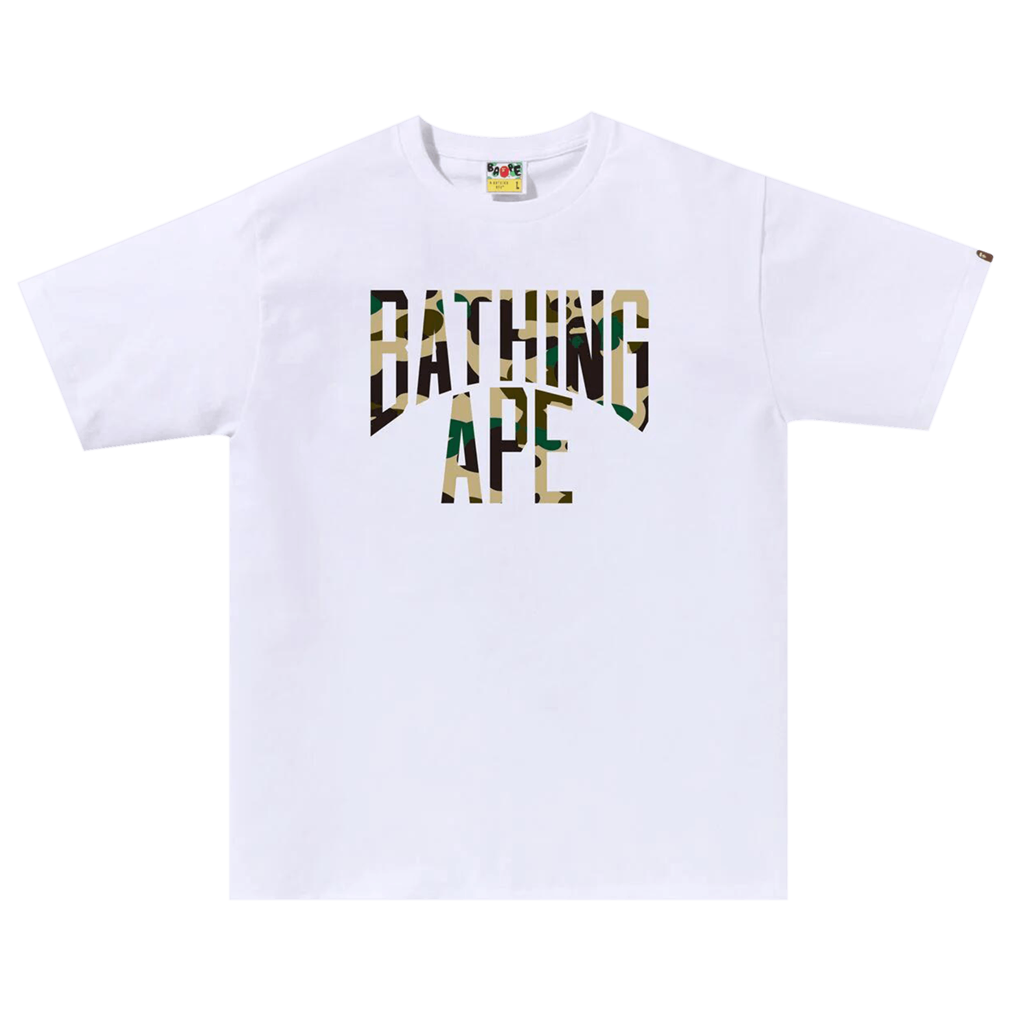 BAPE 1st Camo NYC Logo Tee 'White/Yellow'