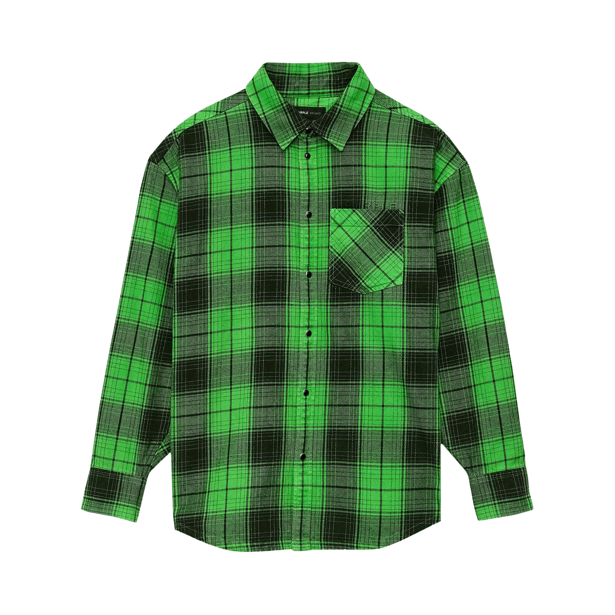 PURPLE BRAND Plaid Western Shirt 'Green'
