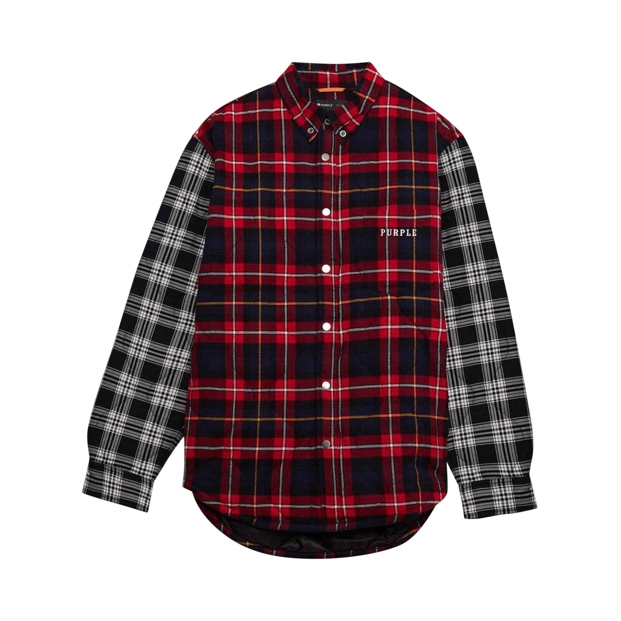 PURPLE BRAND Quilted Plaid Shirt 'Red'