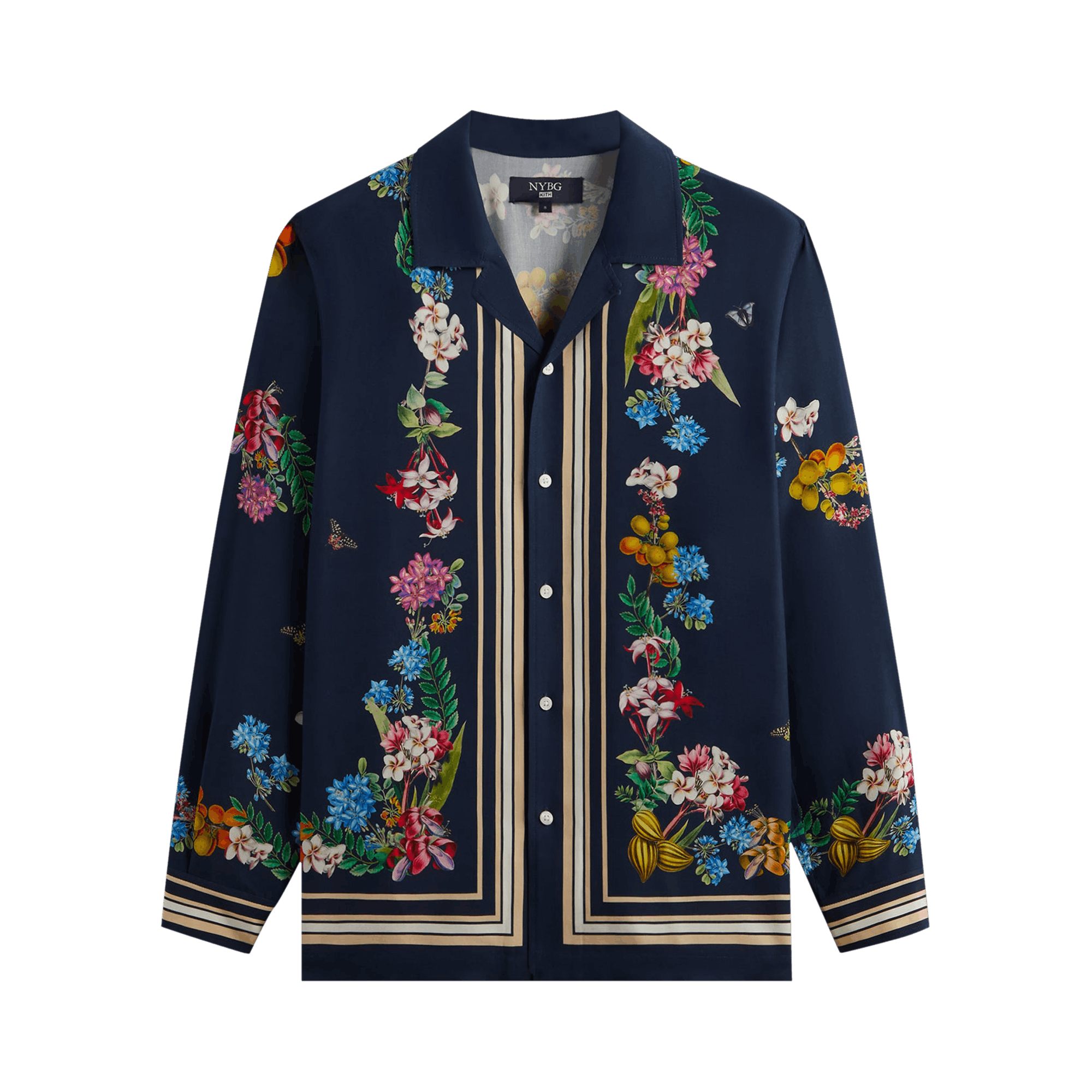 Kith x New York Botanical Garden Floral Border Long Sleeve Thompson Shirt 'Nocturnal'