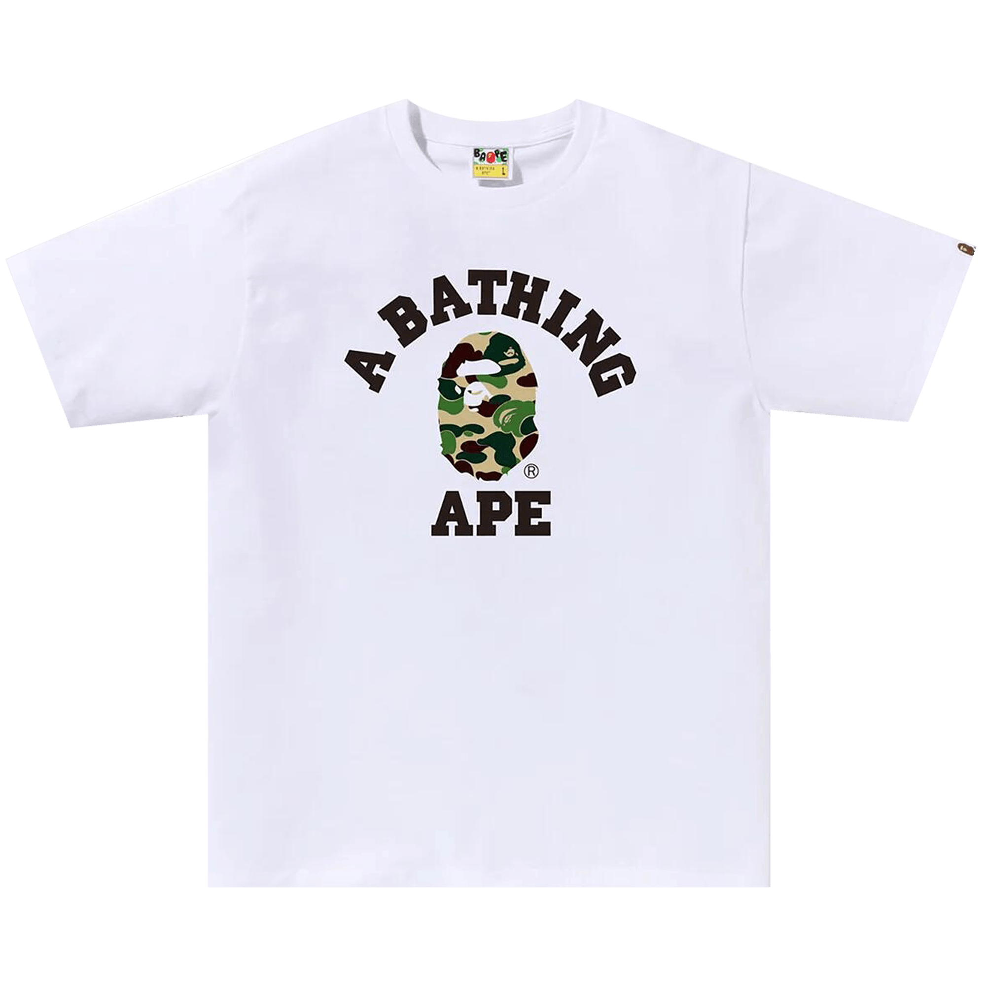 BAPE ABC Camo College Tee 'White/Green'