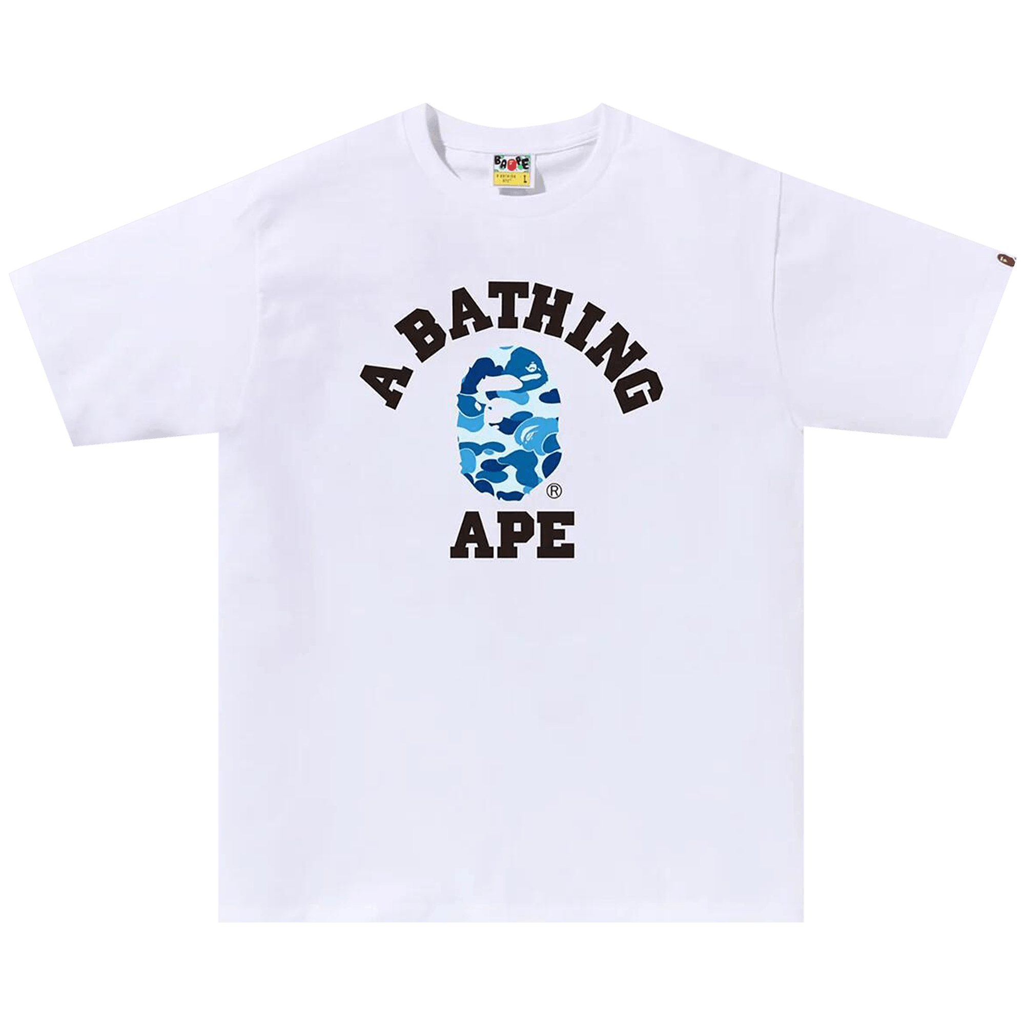 BAPE ABC Camo College Tee 'White/Blue'