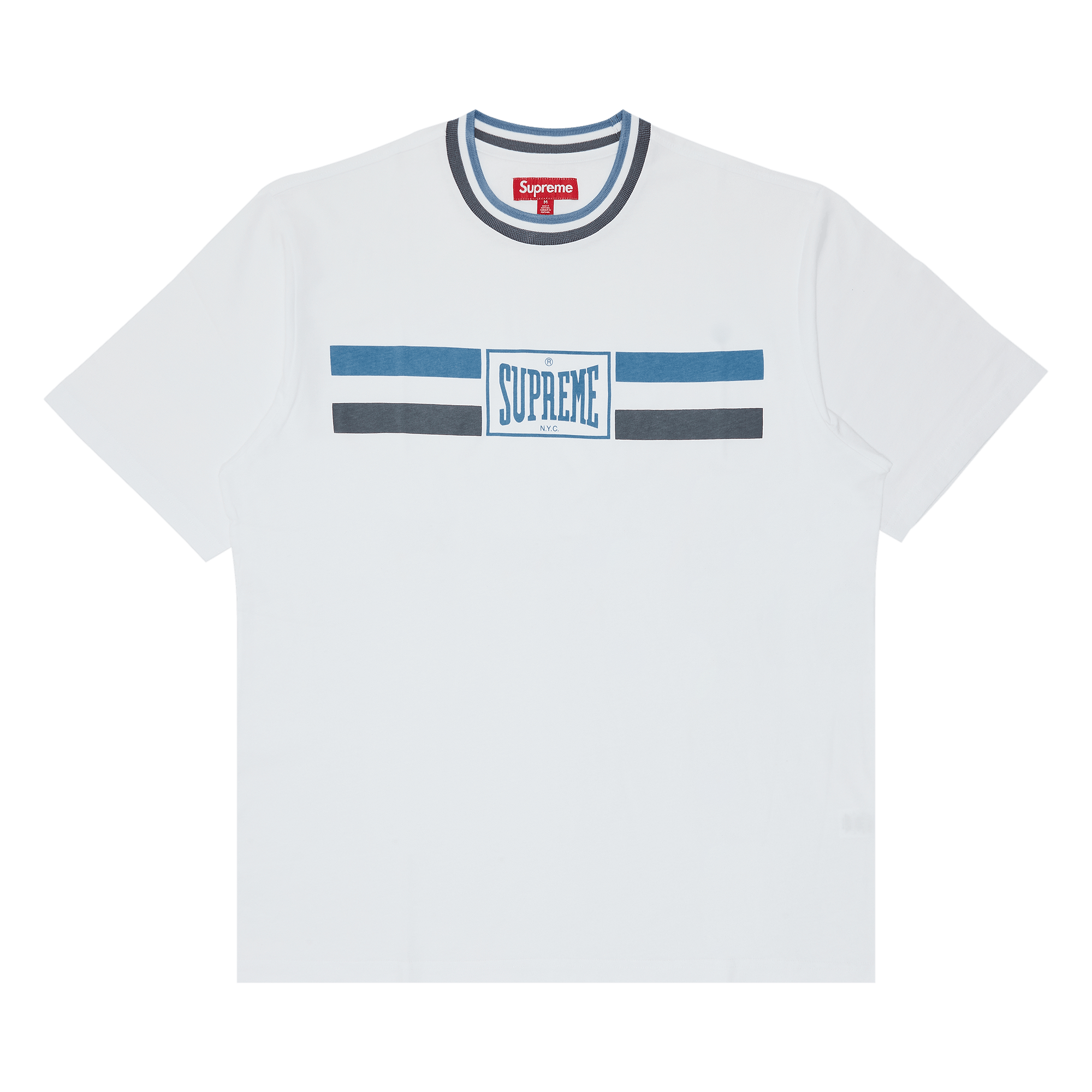 Supreme Warm Up Stripe Short-Sleeve Top 'White'