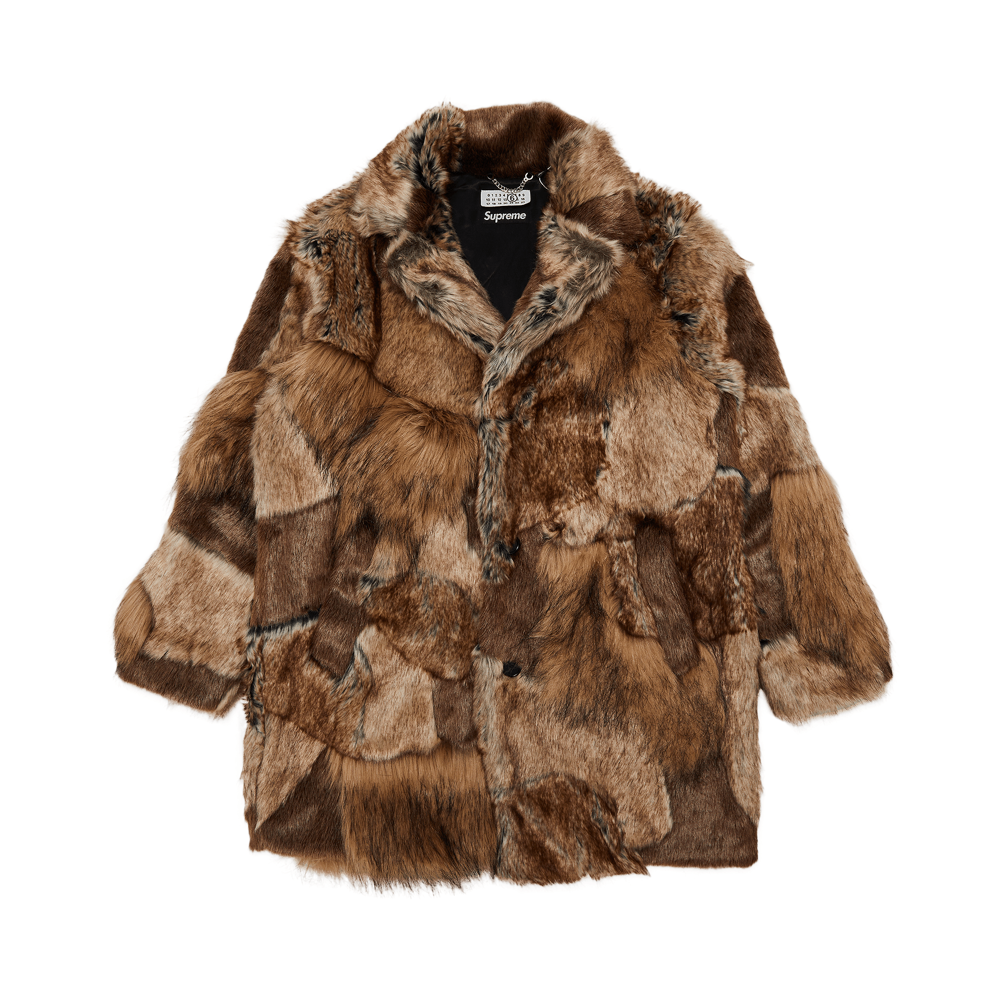 Supreme x MM6 Maison Margiela Patchwork Faux Fur Coat 'Brown'