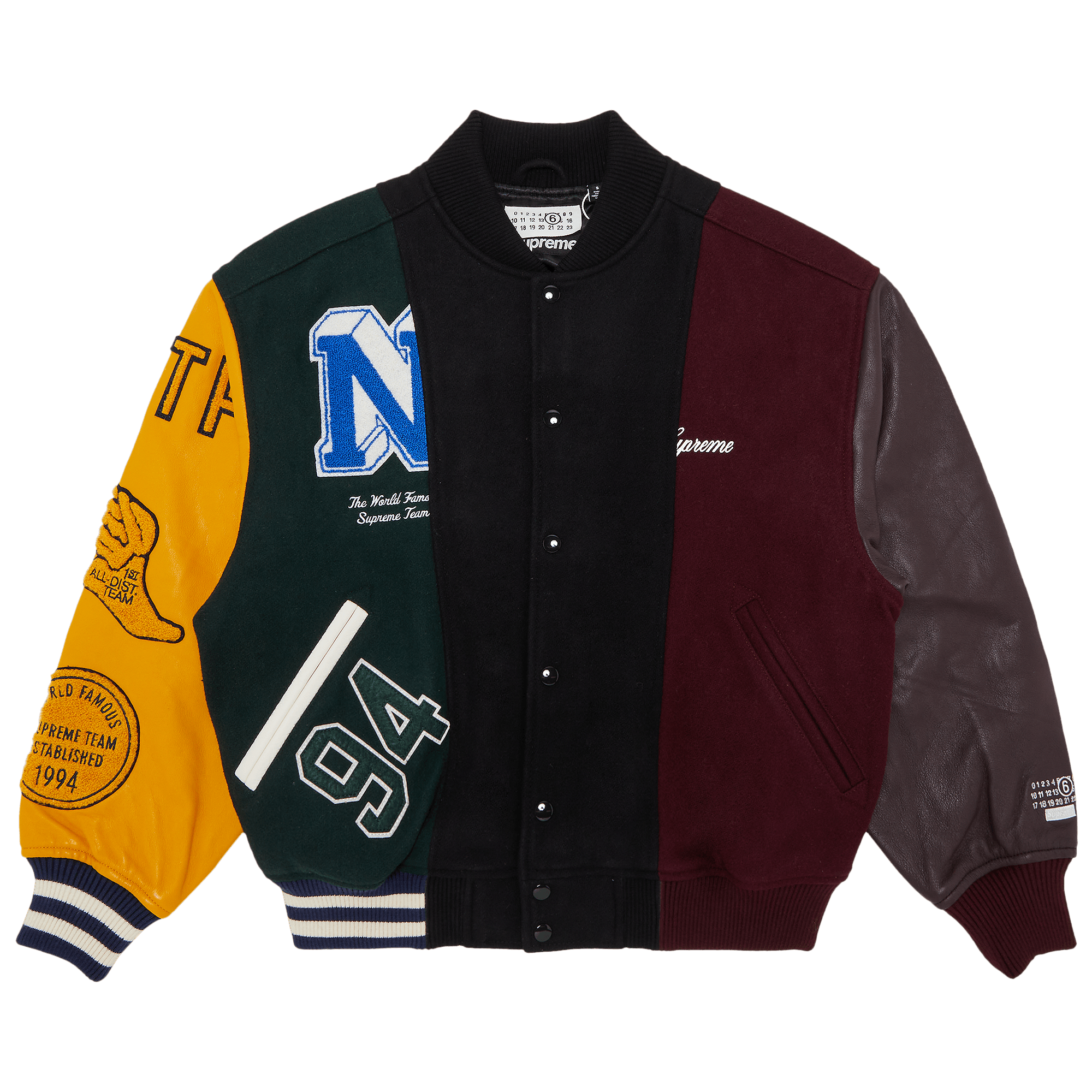 Supreme x MM6 Maison Margiela Split Varsity Jacket 'Multicolor'