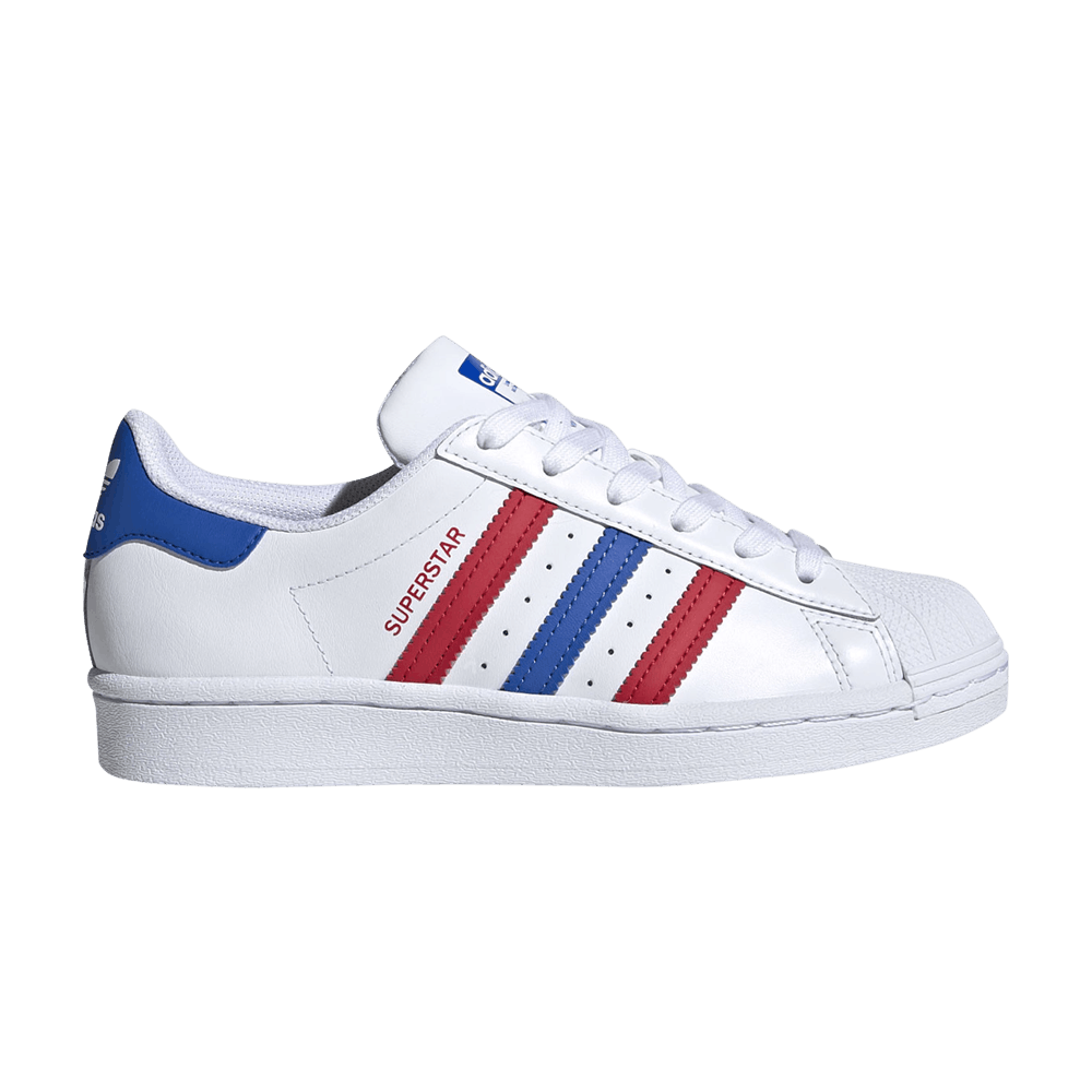 Adidas Superstar J 'White Blue Scarlet'