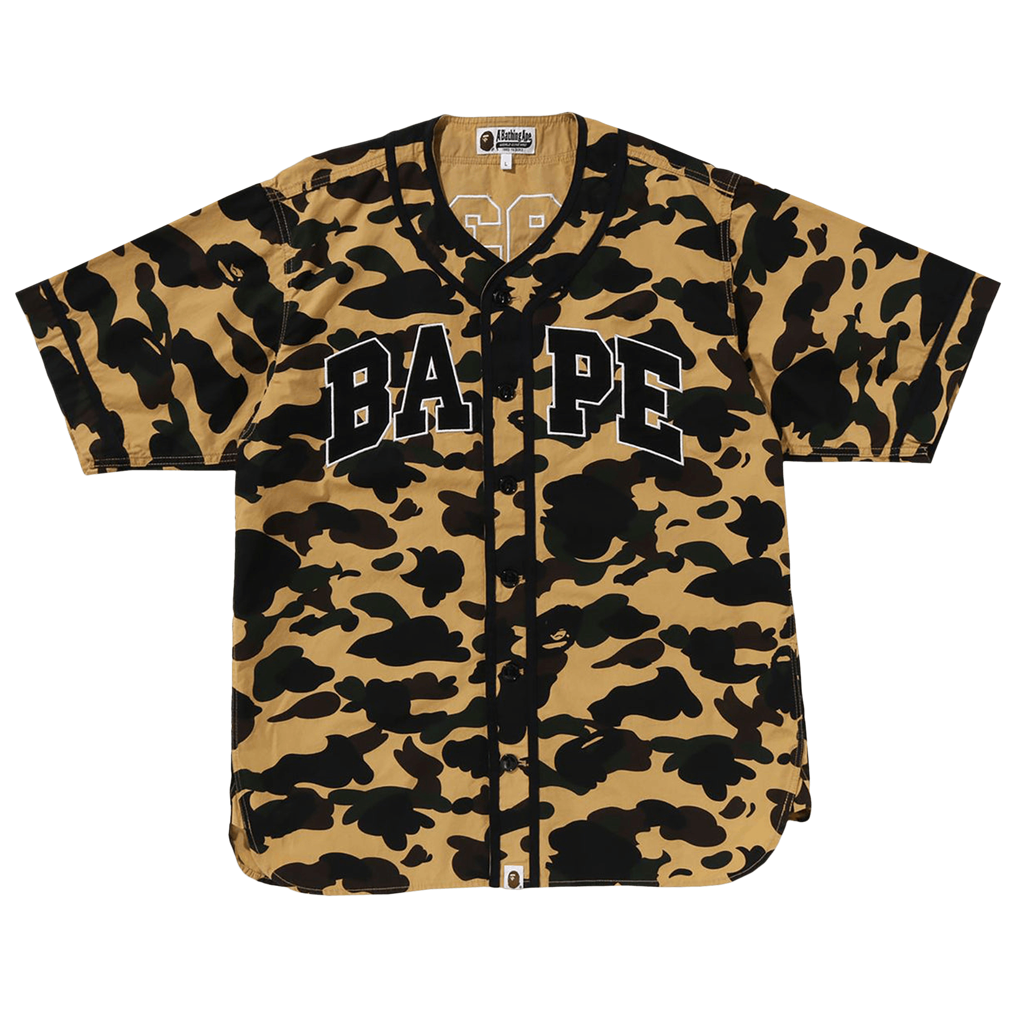 BAPE 1st Camo Baseball Shirt 'Yellow'